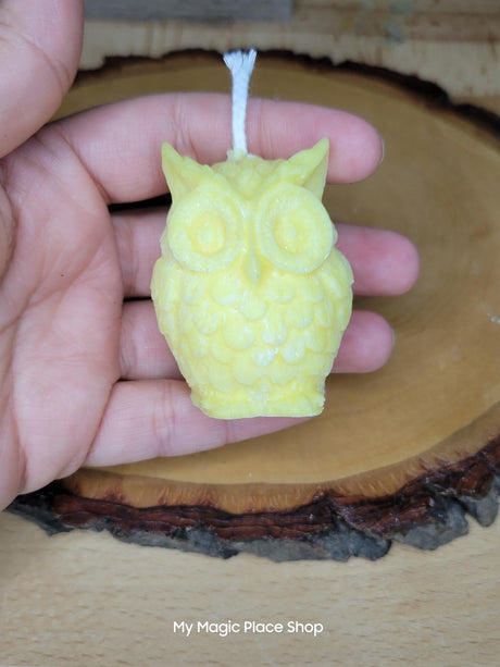Small Owl Handmade Candle, Palm wax Candle, Home decor Candle, Small white Owl candle