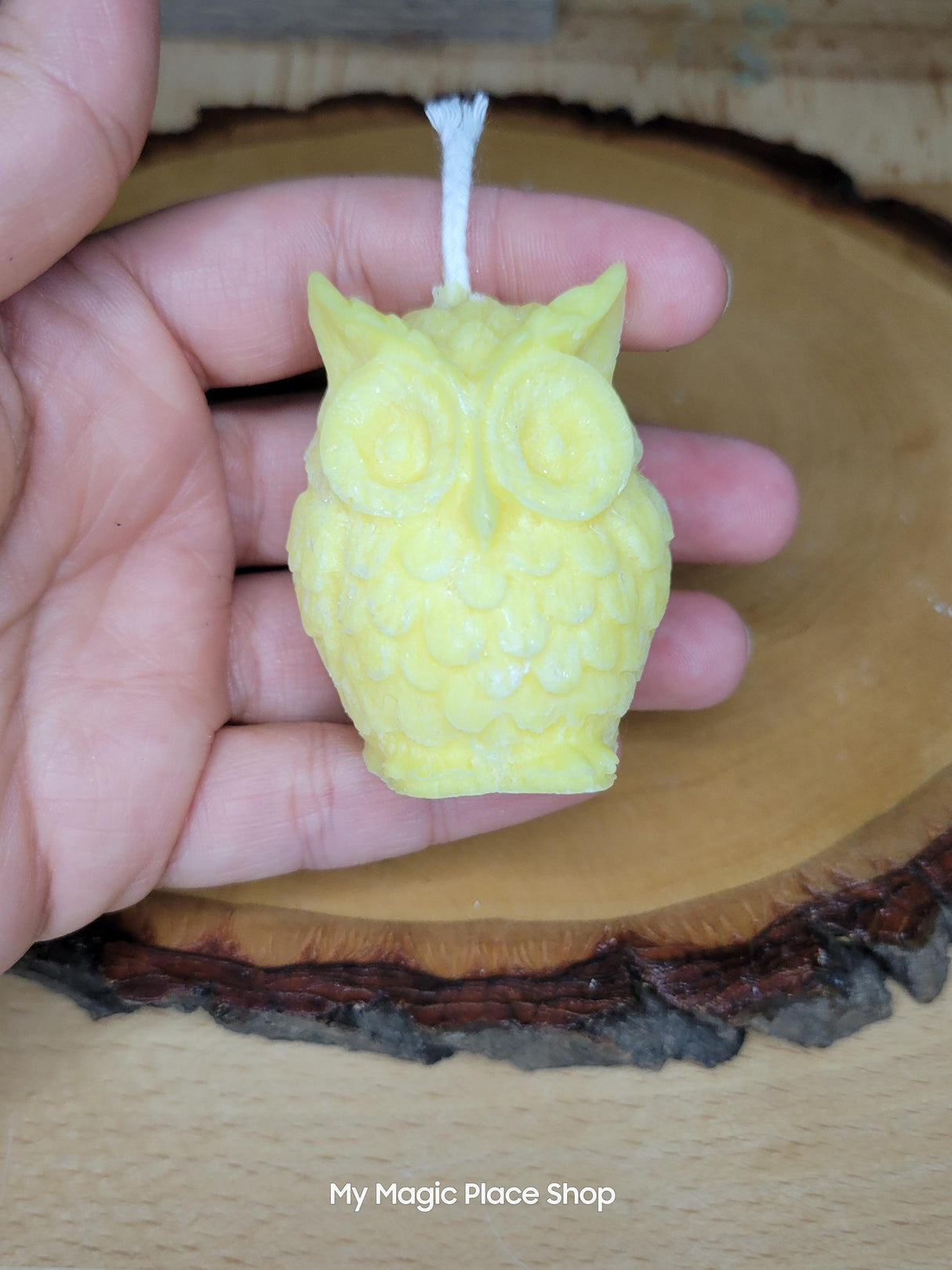 Handmade Palm Wax Owl Candle: Colorful Home Decor