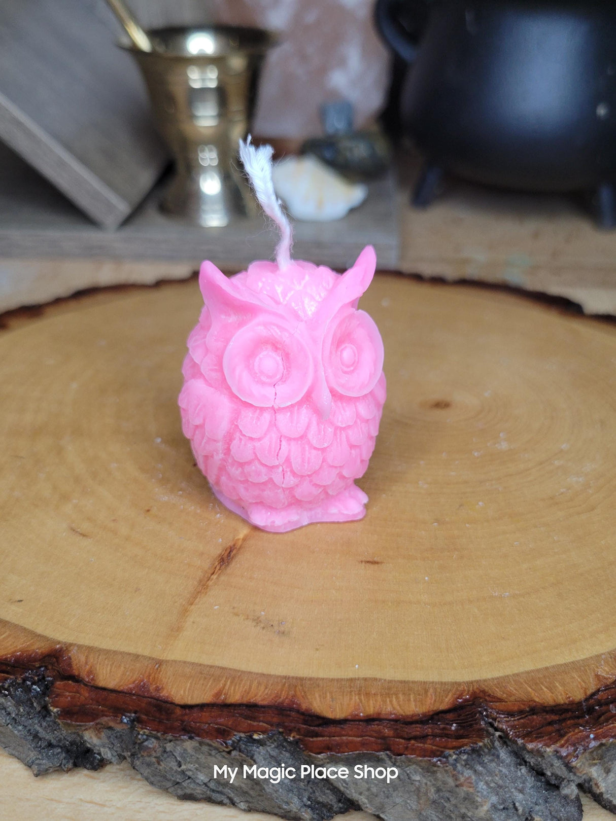 Handmade Palm Wax Owl Candle: Colorful Home Decor