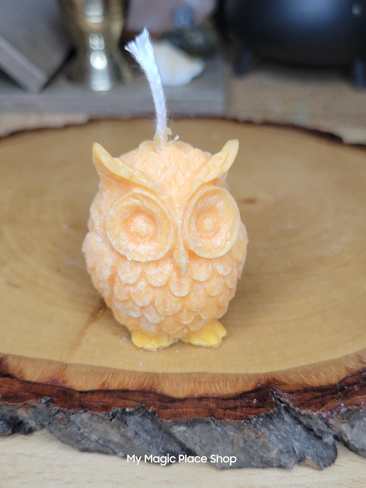 Small Owl Handmade Candle, Palm wax Candle, Home decor Candle, Small white Owl candle