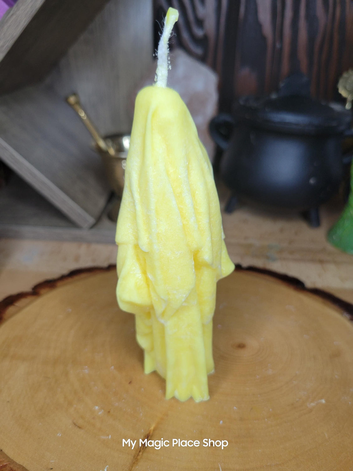 Handmade Ghost Candle: Palm Wax Halloween Decor