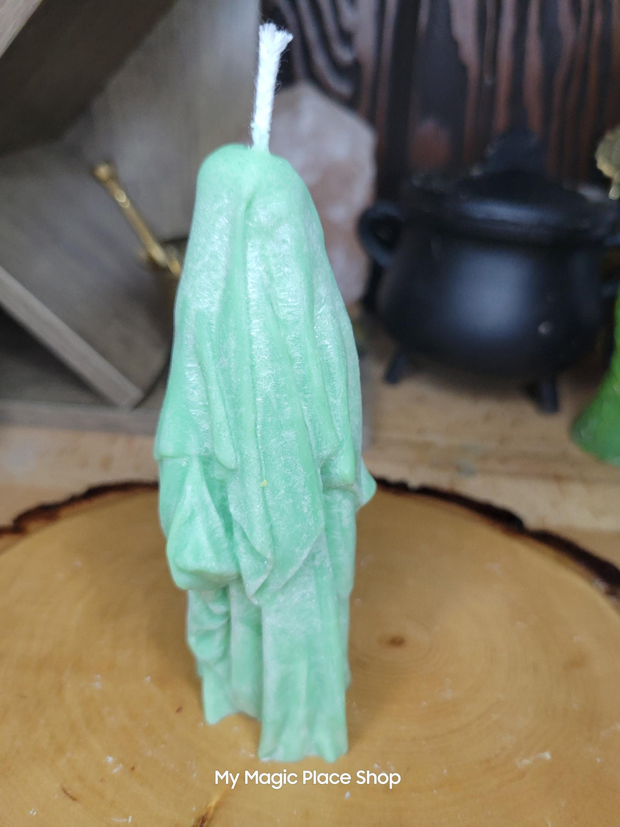 Handmade Ghost Candle: Palm Wax Halloween Decor