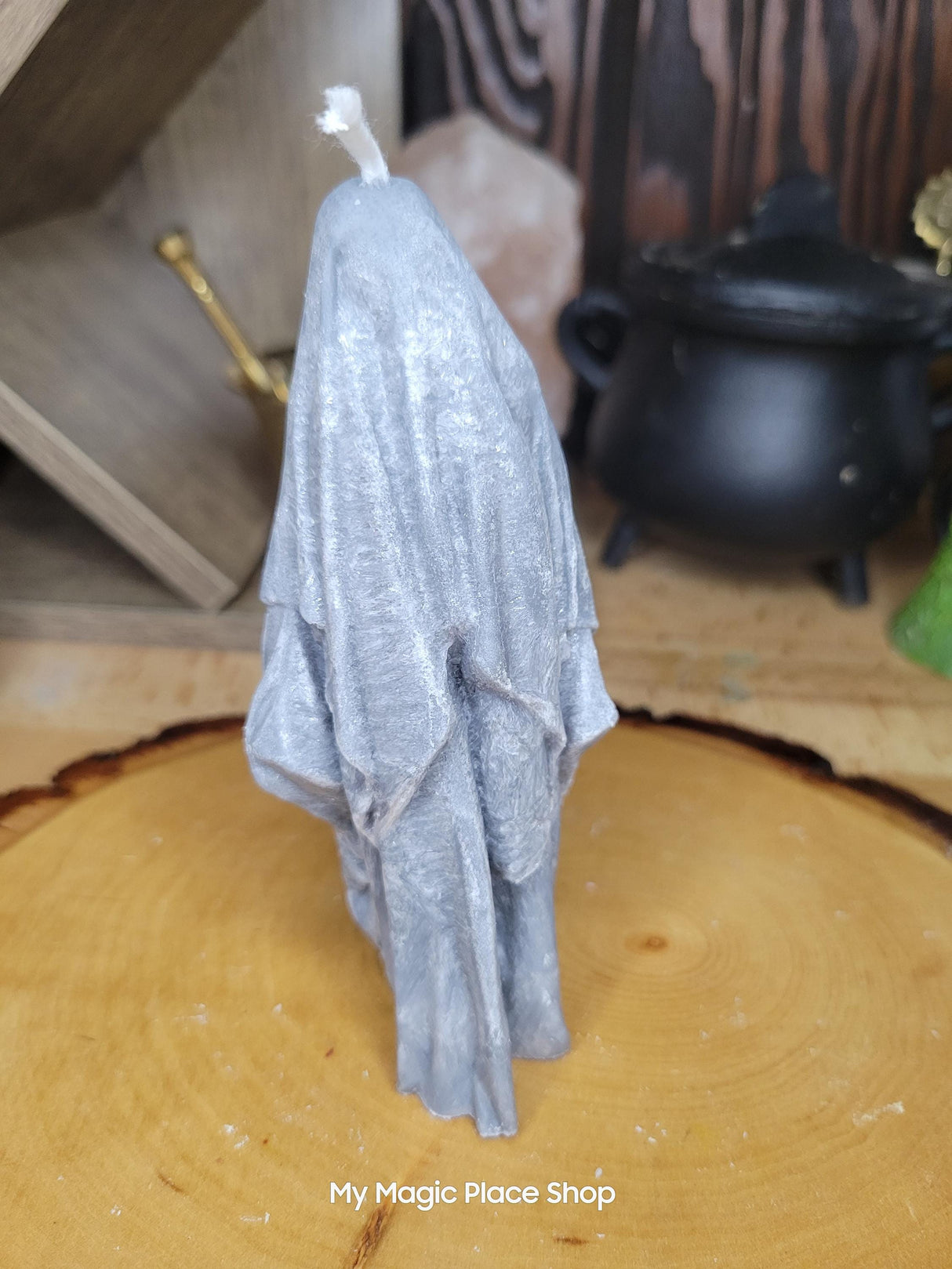 Handmade Ghost Candle: Palm Wax Halloween Decor