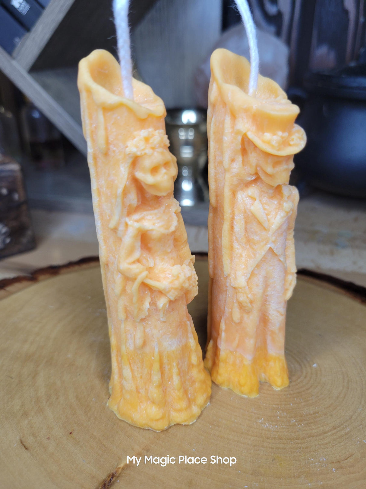 Bride and Groom Skeleton Candle Set