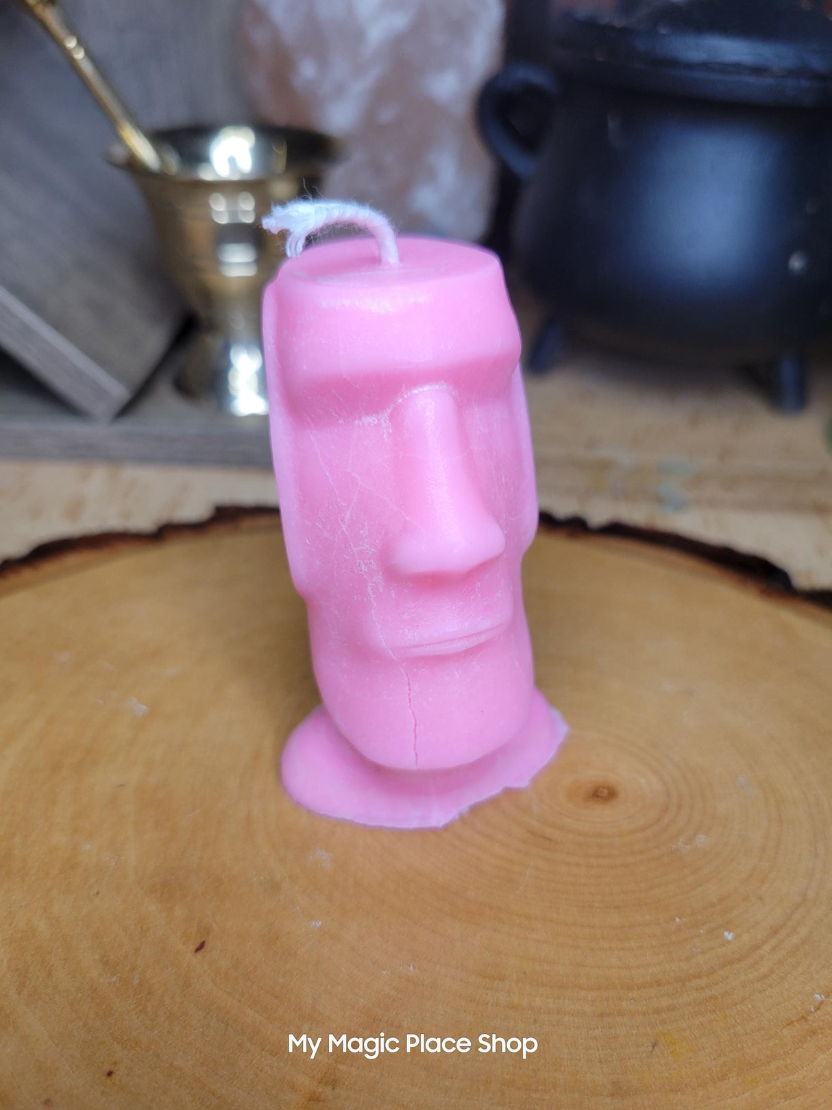 Handmade Palm Wax Man Head Candle: Sculptural Home Decor