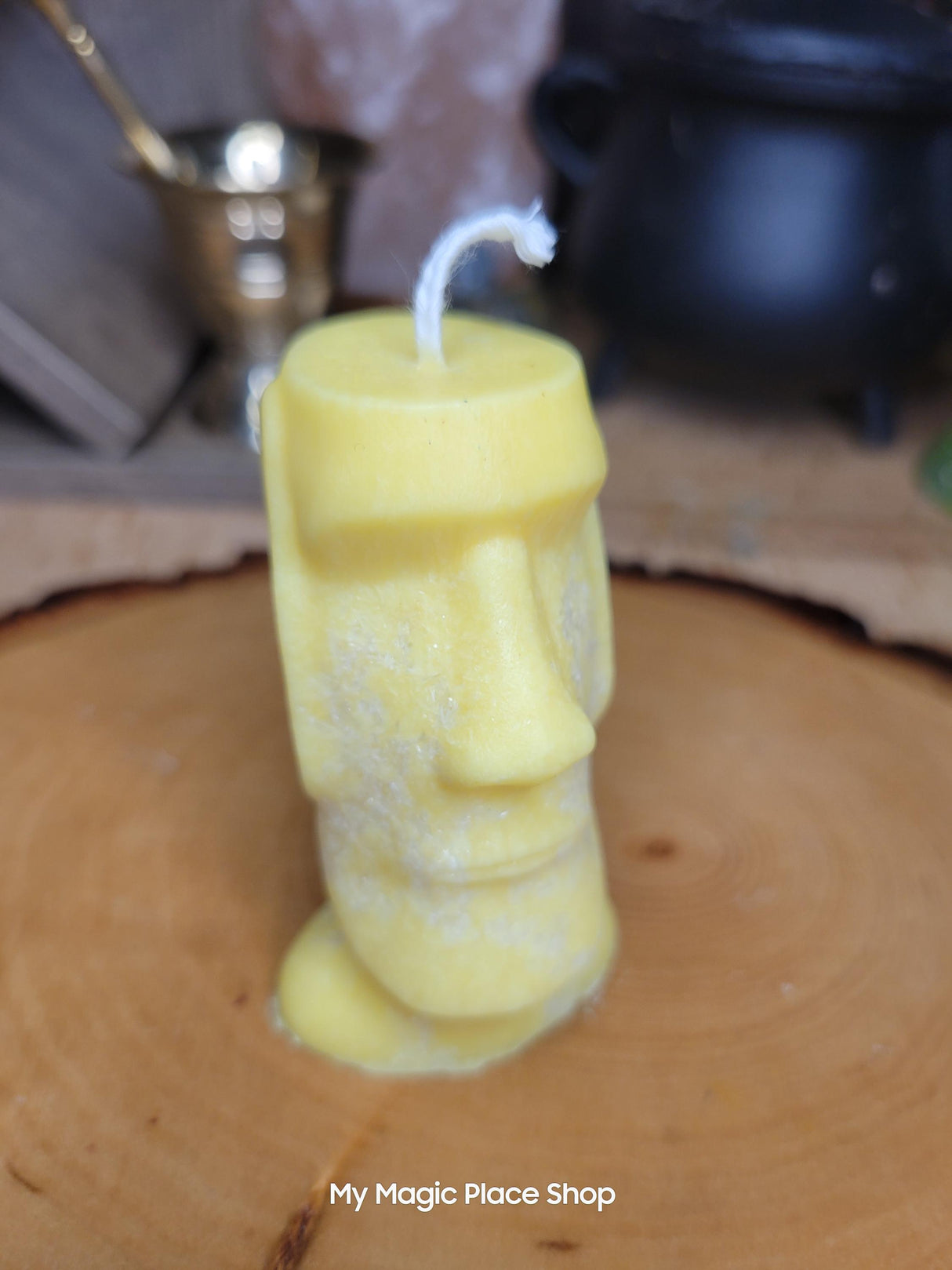 Handmade Palm Wax Man Head Candle: Sculptural Home Decor