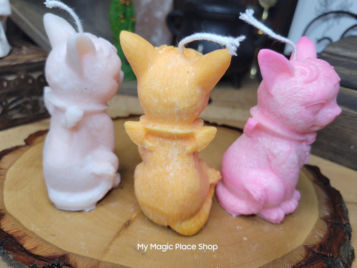 Witchy Cat Candle: Vampire Wings, Halloween Altar Decoration