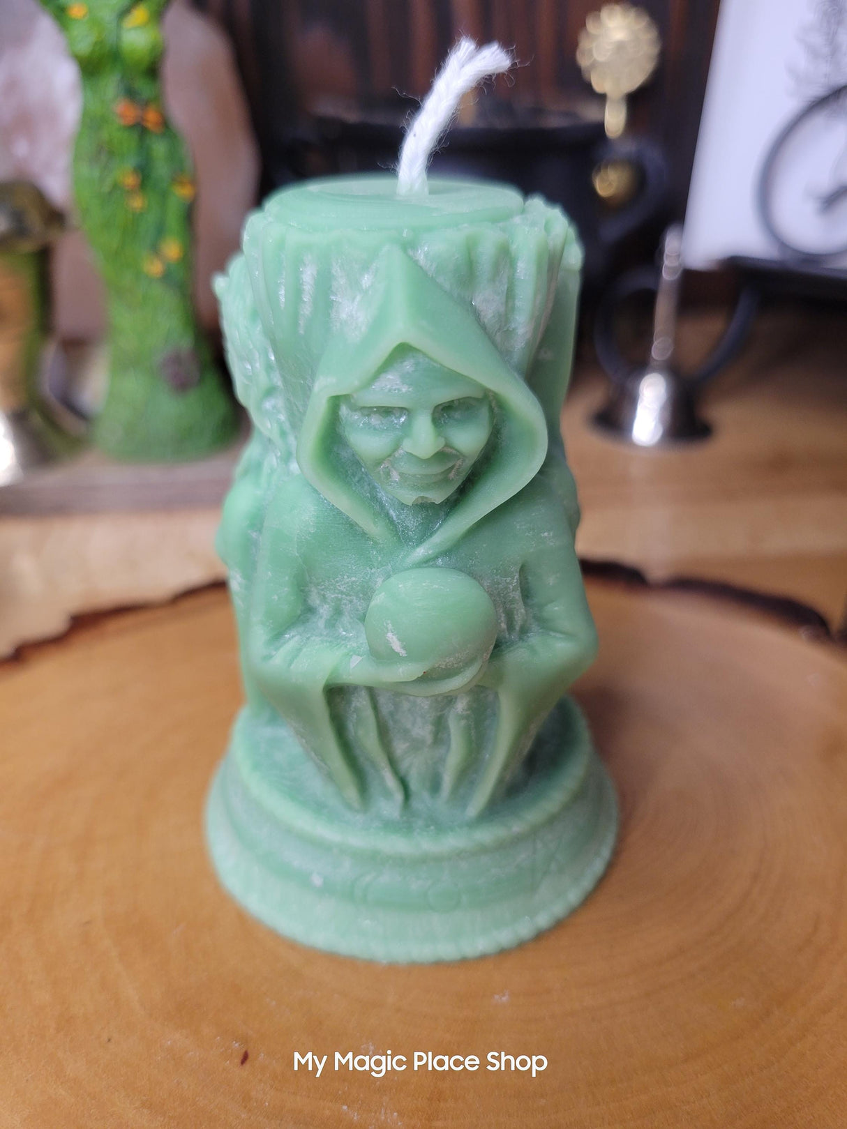 Handmade Goddess Candle: Triple Moon Palm Wax, Unscented
