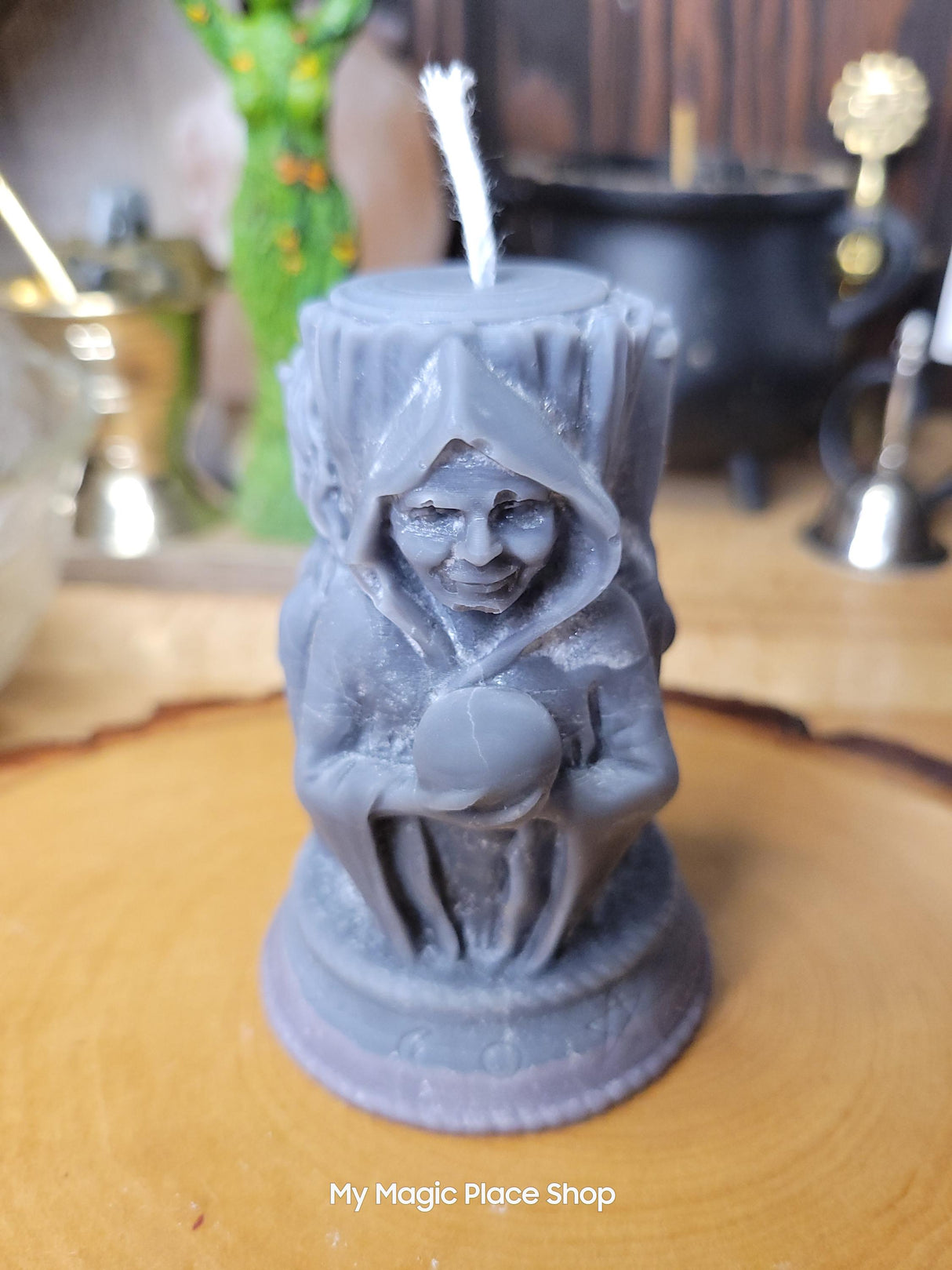 Handmade Goddess Candle: Triple Moon Palm Wax, Unscented