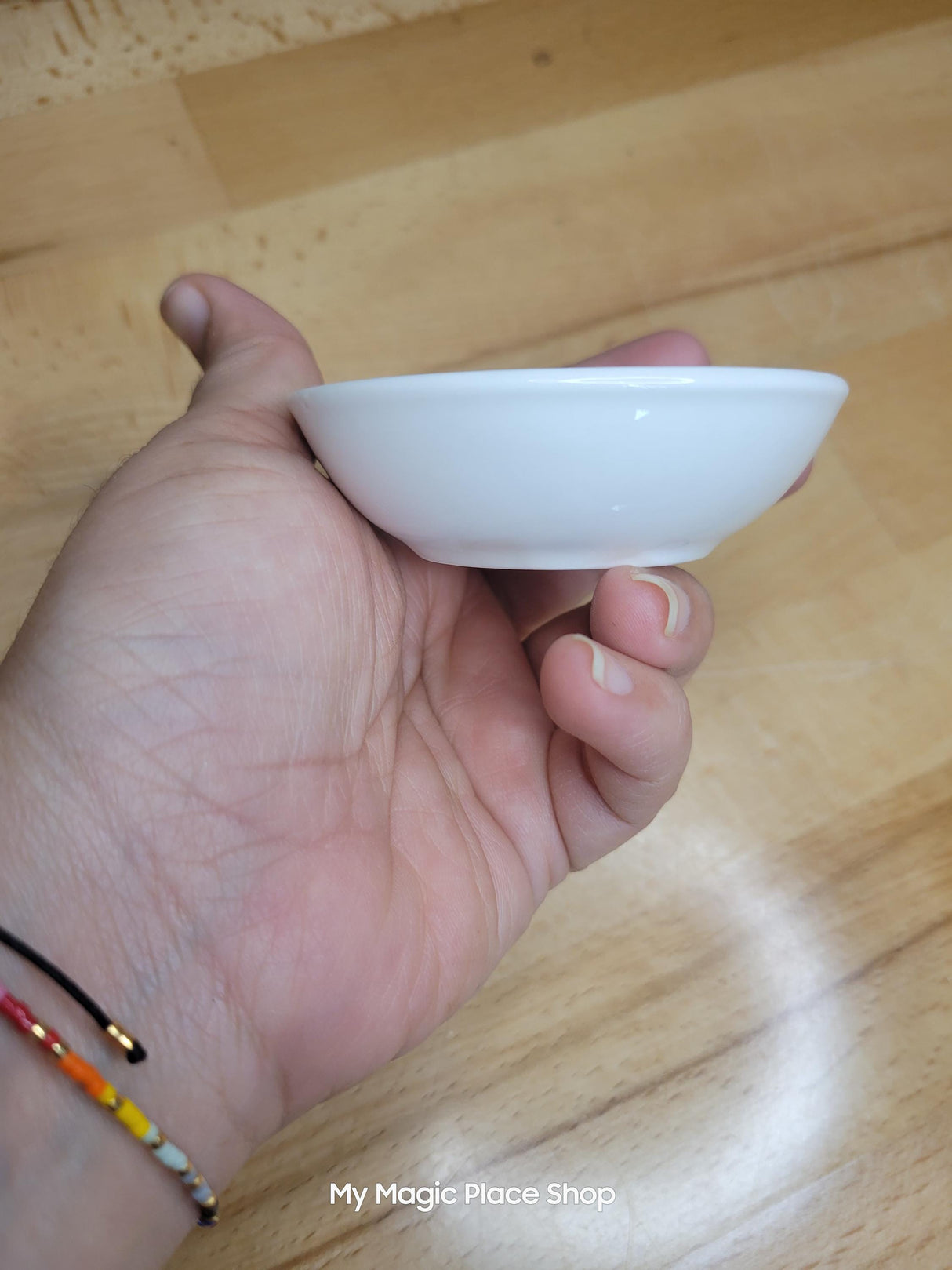 Handmade Ceramic Ring Dish: Gold Flower Trinket Dish