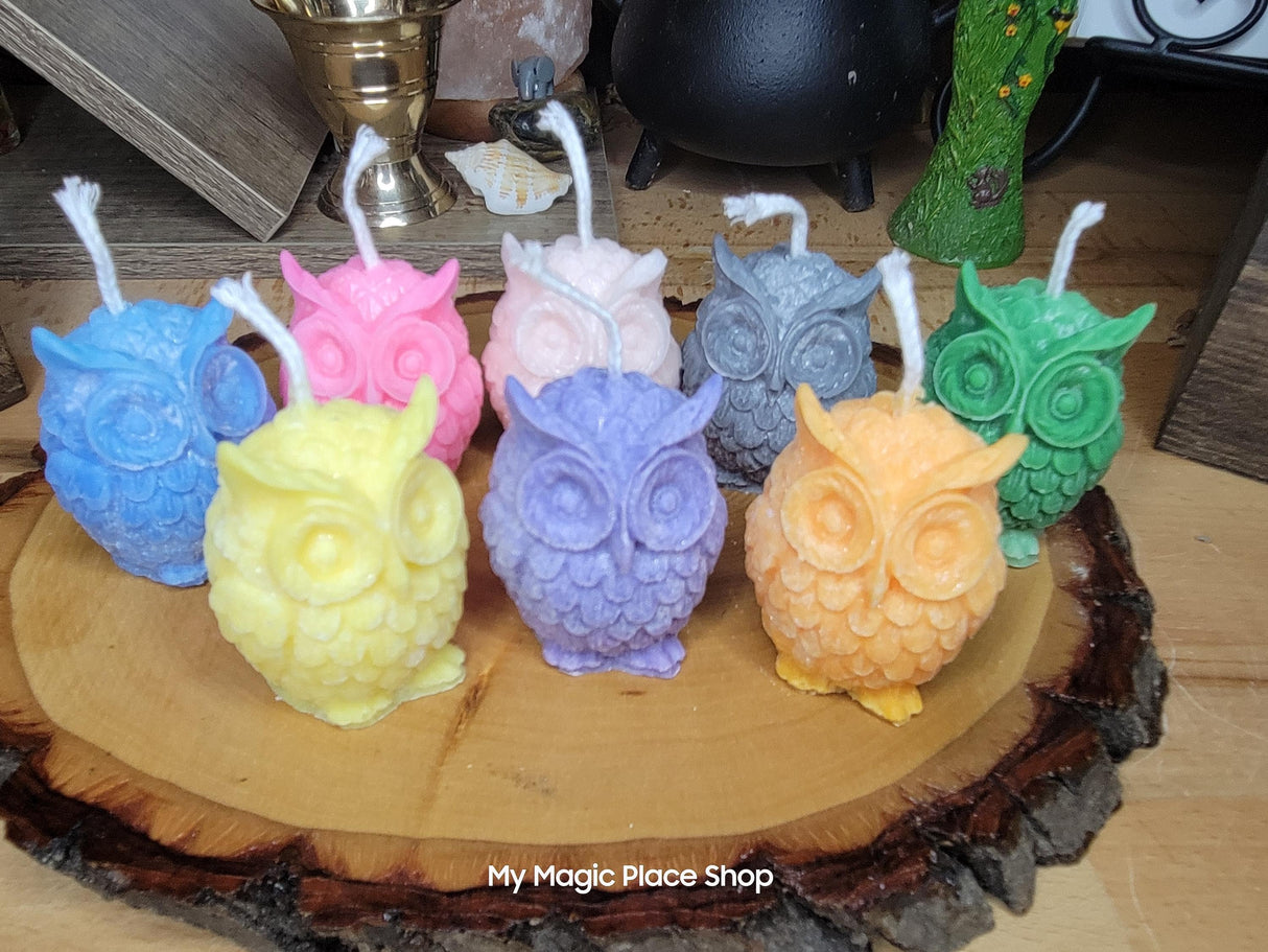 Handmade Palm Wax Owl Candle: Colorful Home Decor