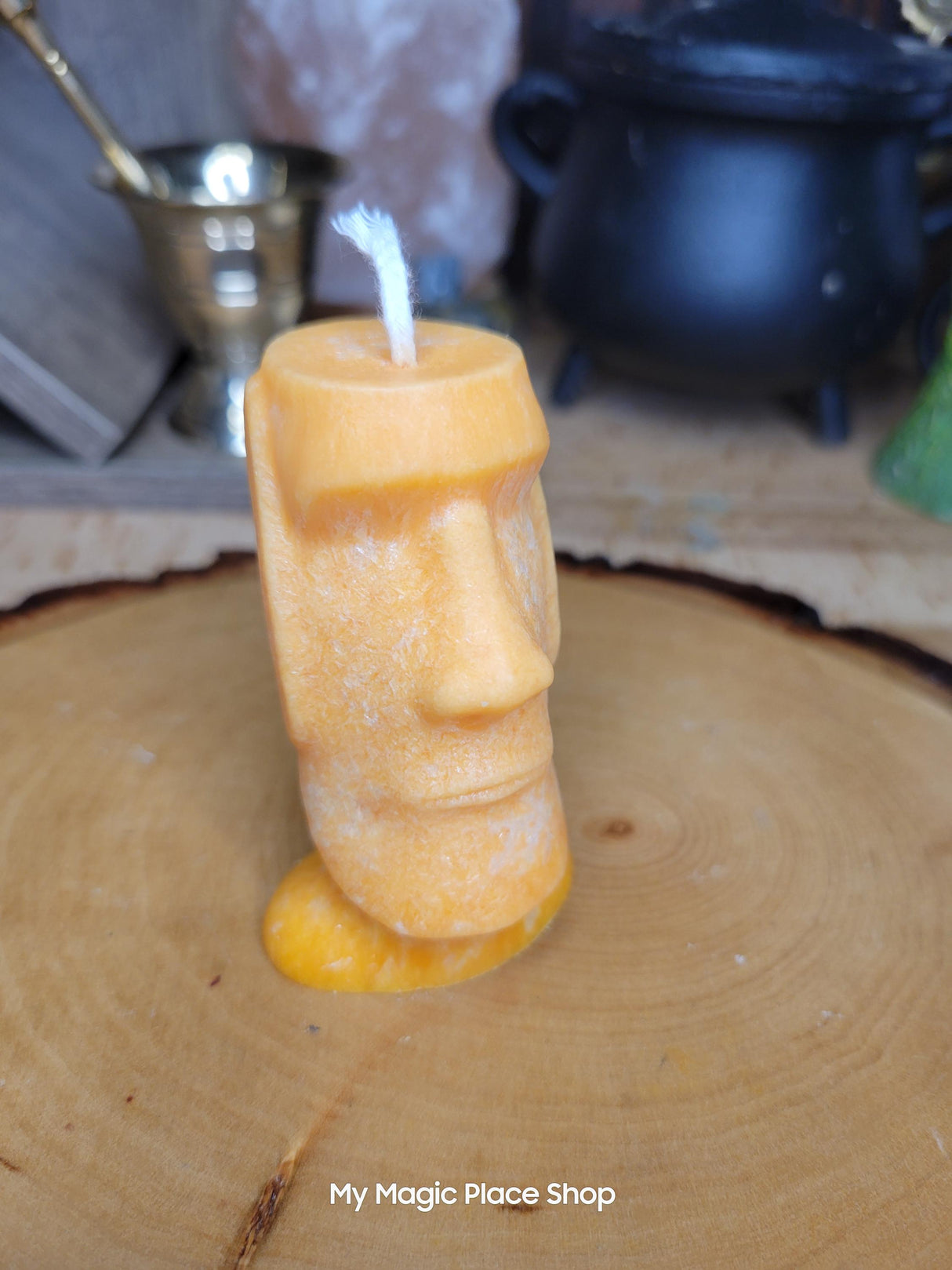 Handmade Palm Wax Man Head Candle: Sculptural Home Decor