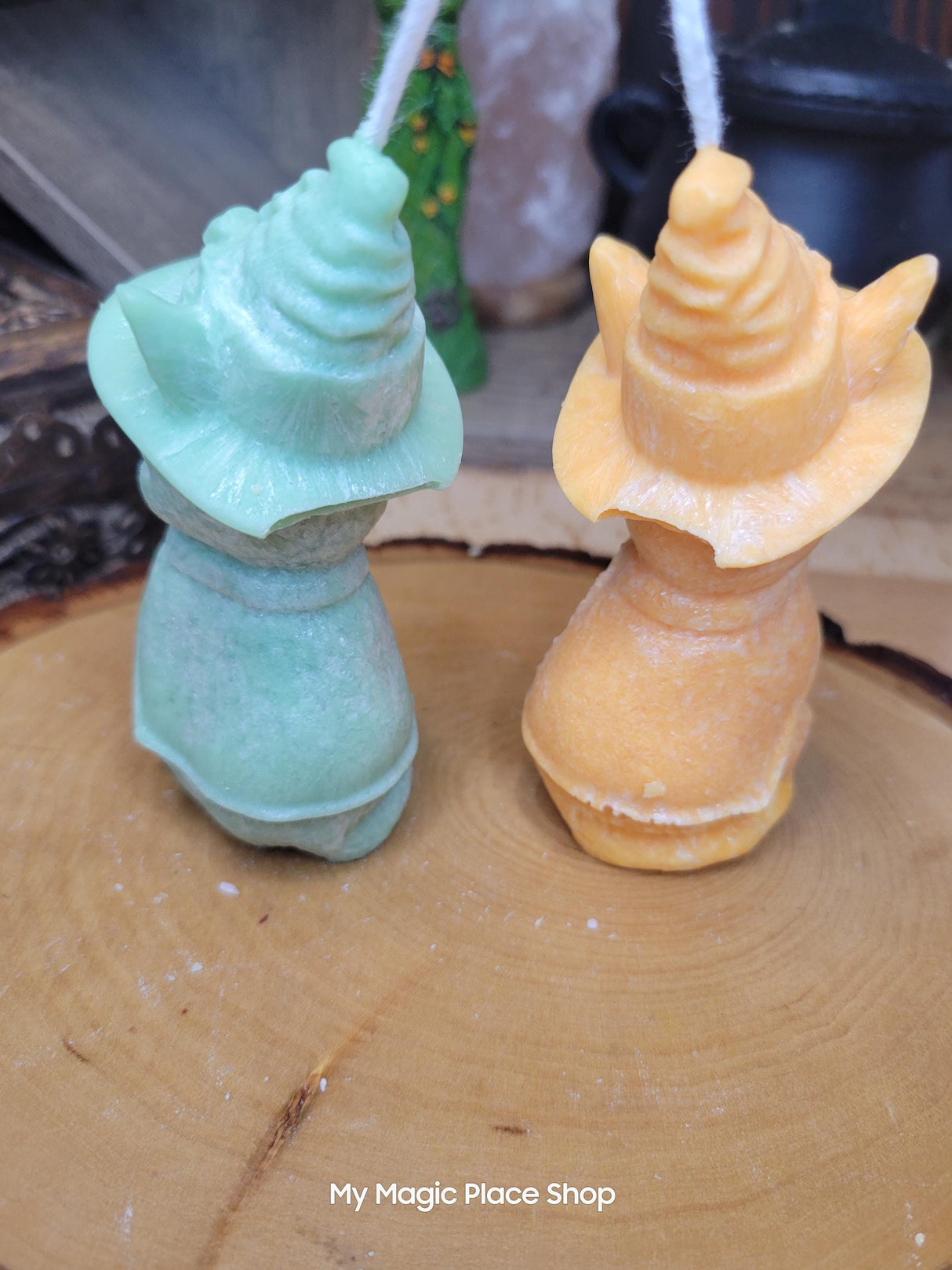 Handmade Witchy Cat Candle: Palm Wax Pillar Candle