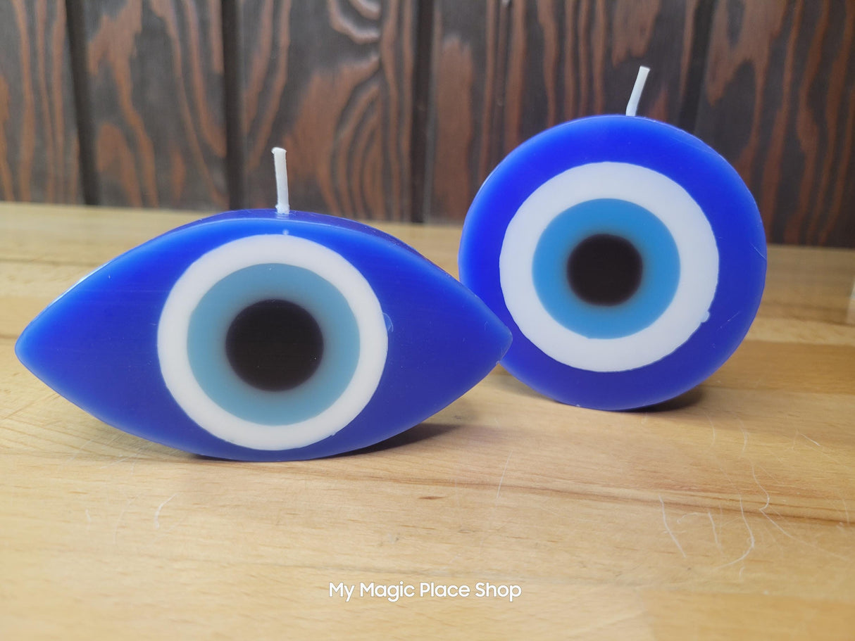 Evil Eye Candle: Round Paraffin Wax Spiritual Gift