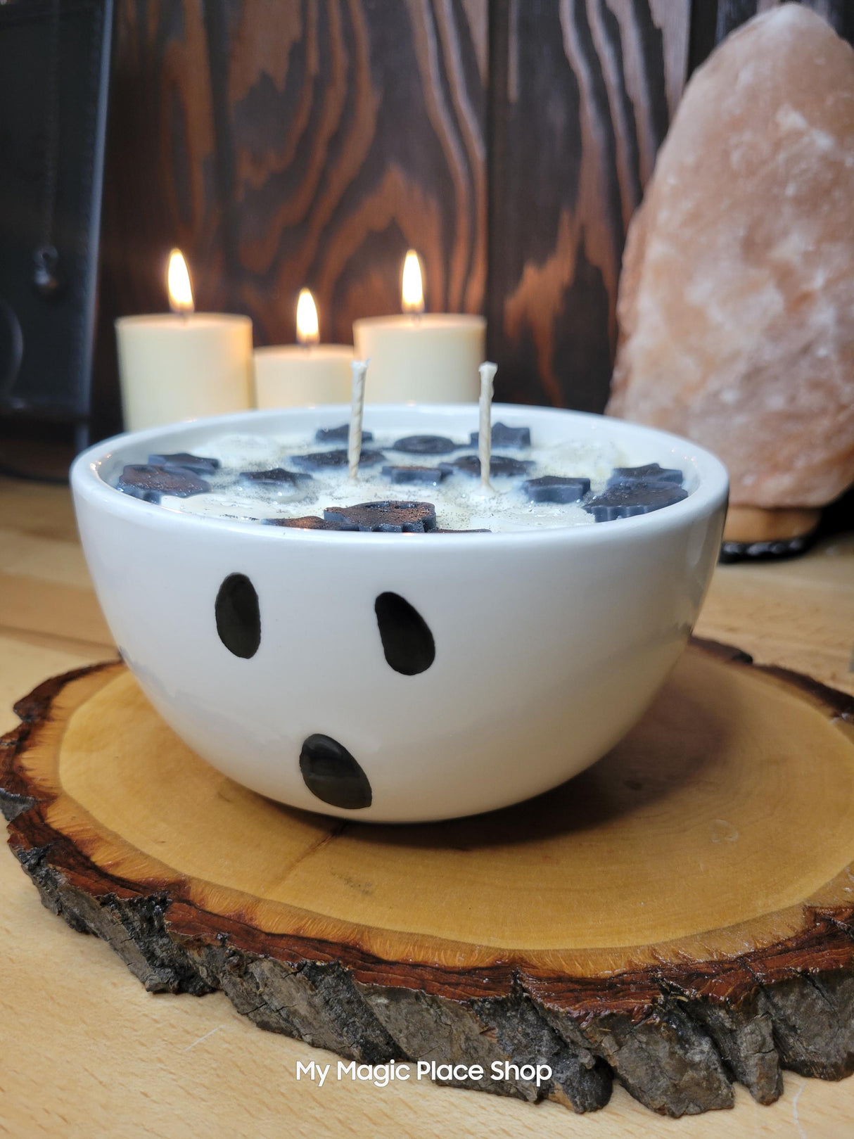 Ghost Big Bowl Soy Wax Halloween Candle Big Handmade Candle Bowl Gift for Her