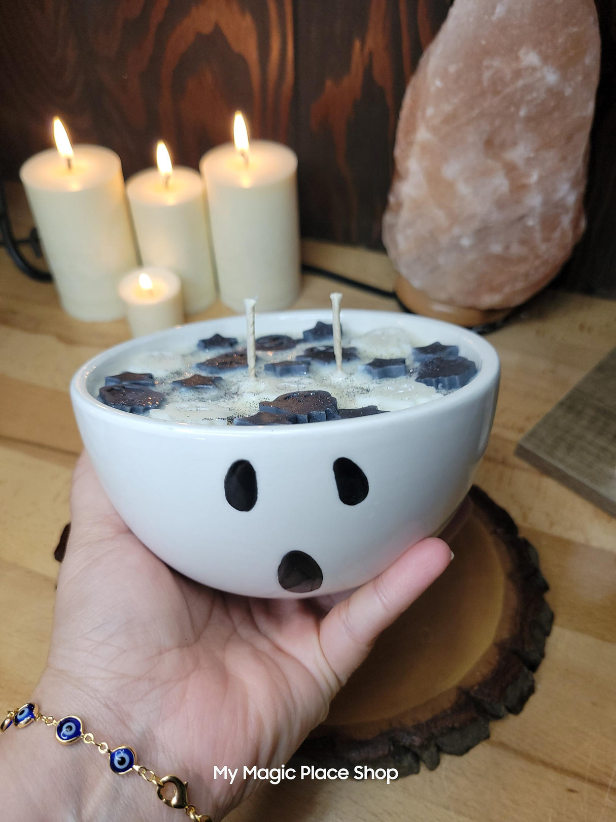 Ghost Big Bowl Soy Wax Halloween Candle Big Handmade Candle Bowl Gift for Her