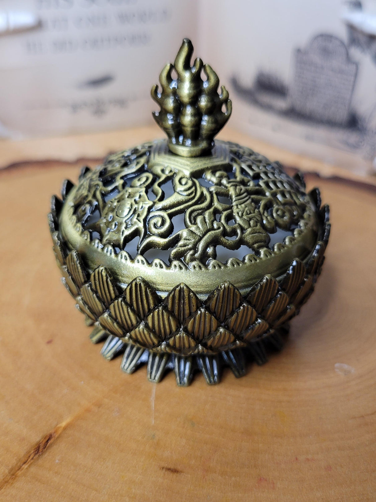 Small Lotus Scented Candle, Reusable Brass Burner, Beautiful Small Candle Holder