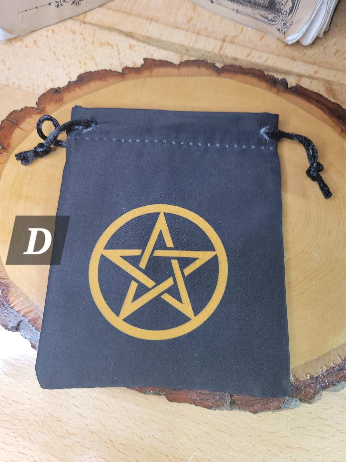 Cotton Pouch, Tree of Life, Pentacle, Celtic Symbols, Pouch for Crystals, Altar Decor