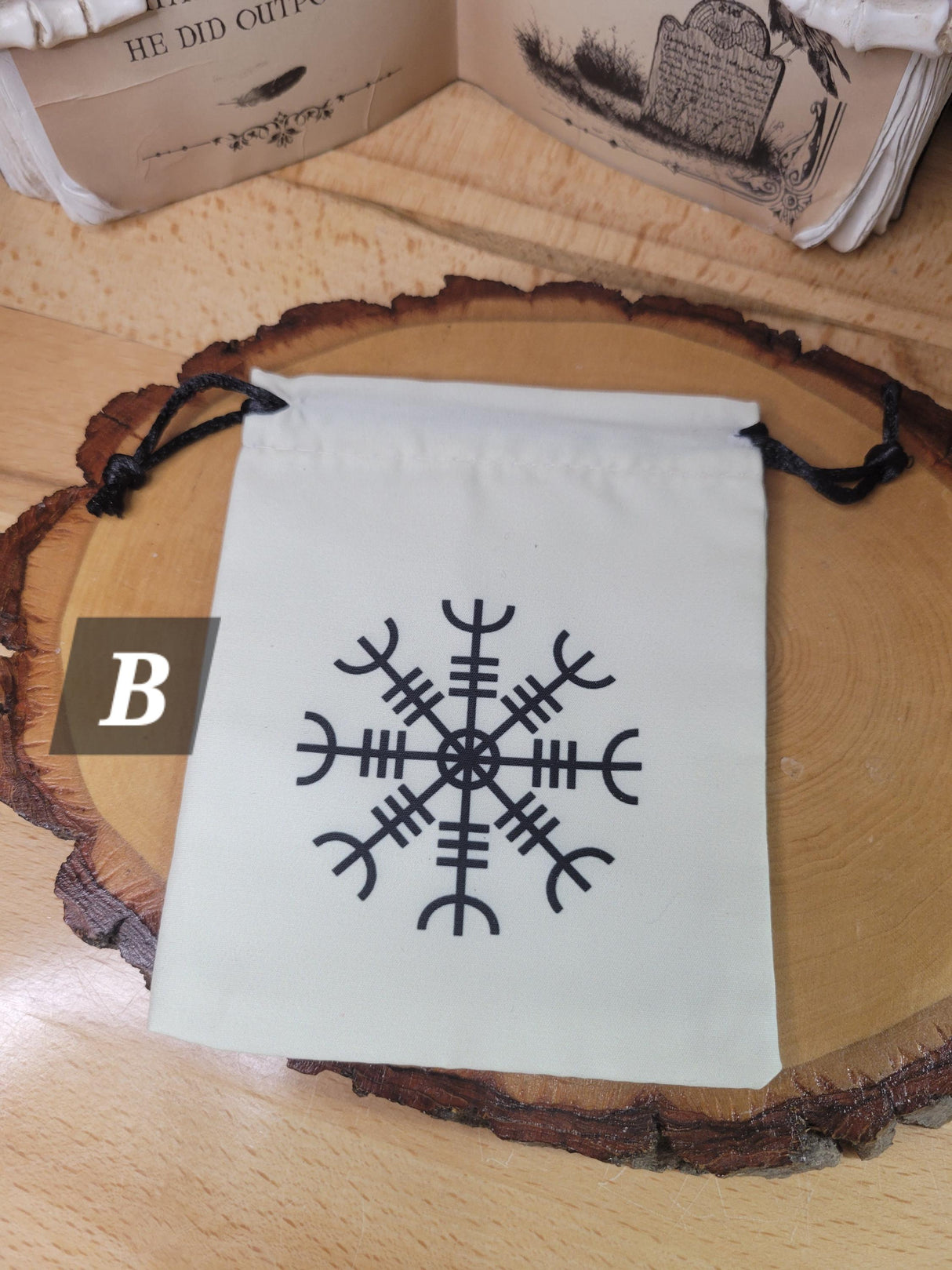Cotton Pouch, Tree of Life, Pentacle, Celtic Symbols, Pouch for Crystals, Altar Decor
