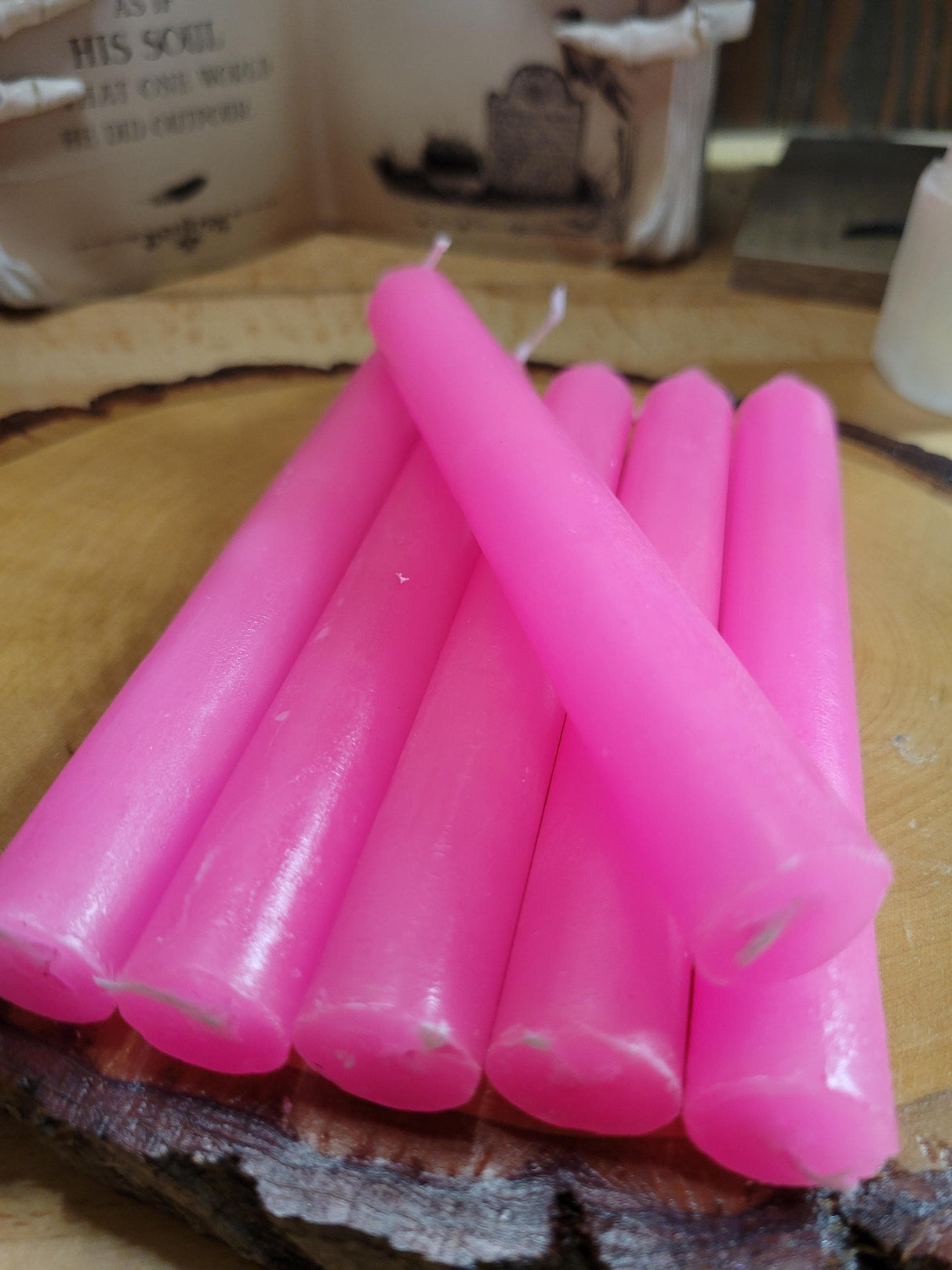 Pink Taper Candles: 6-Inch Vibrant Home Decor Handmade Candle Set