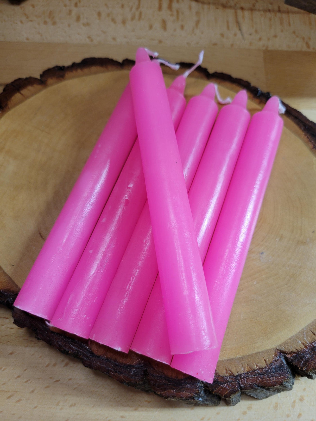 Pink Taper Candles: 6-Inch Vibrant Home Decor Handmade Candle Set
