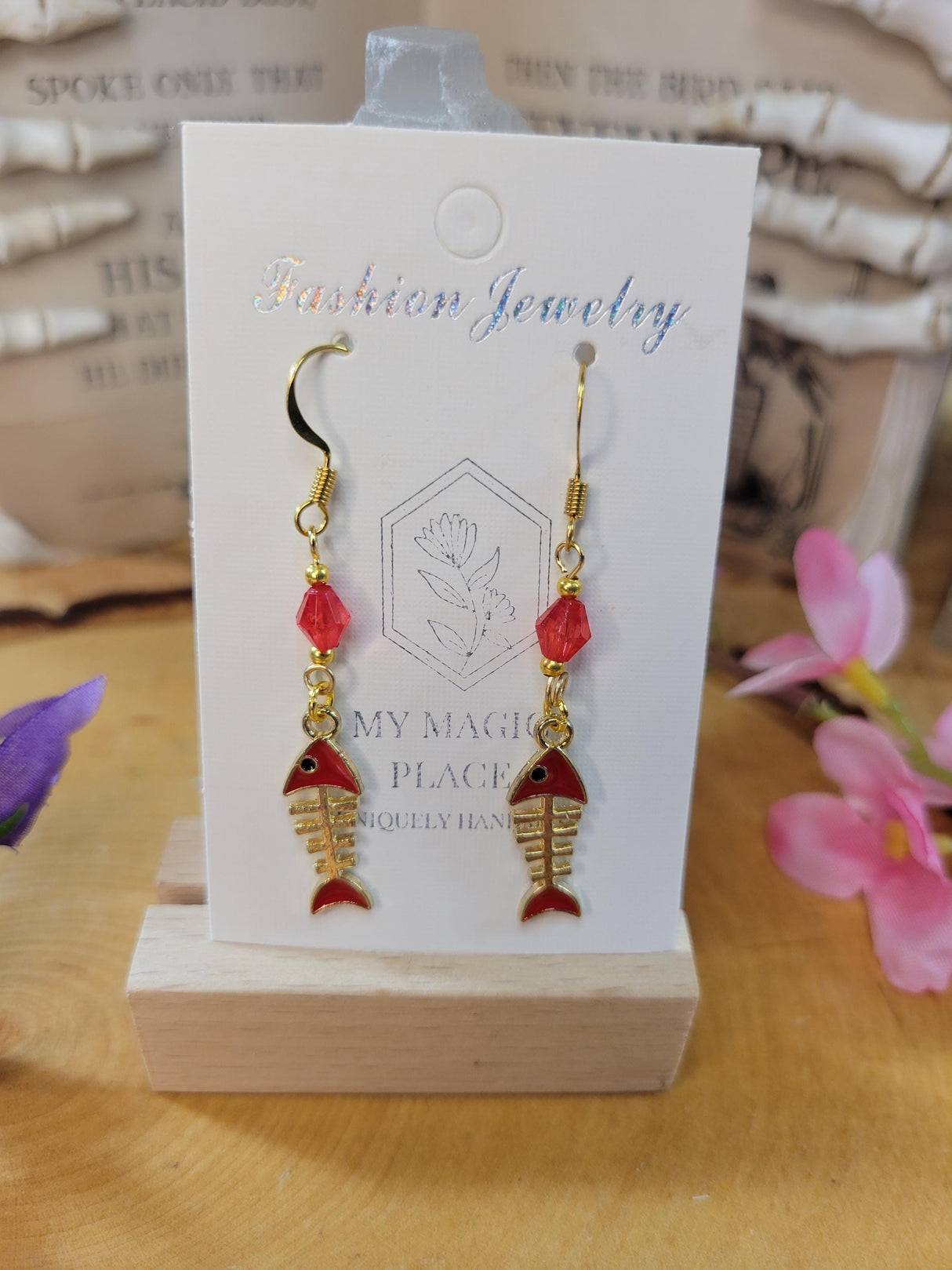 Fish Earrings-Colored Charm Fish Earrings