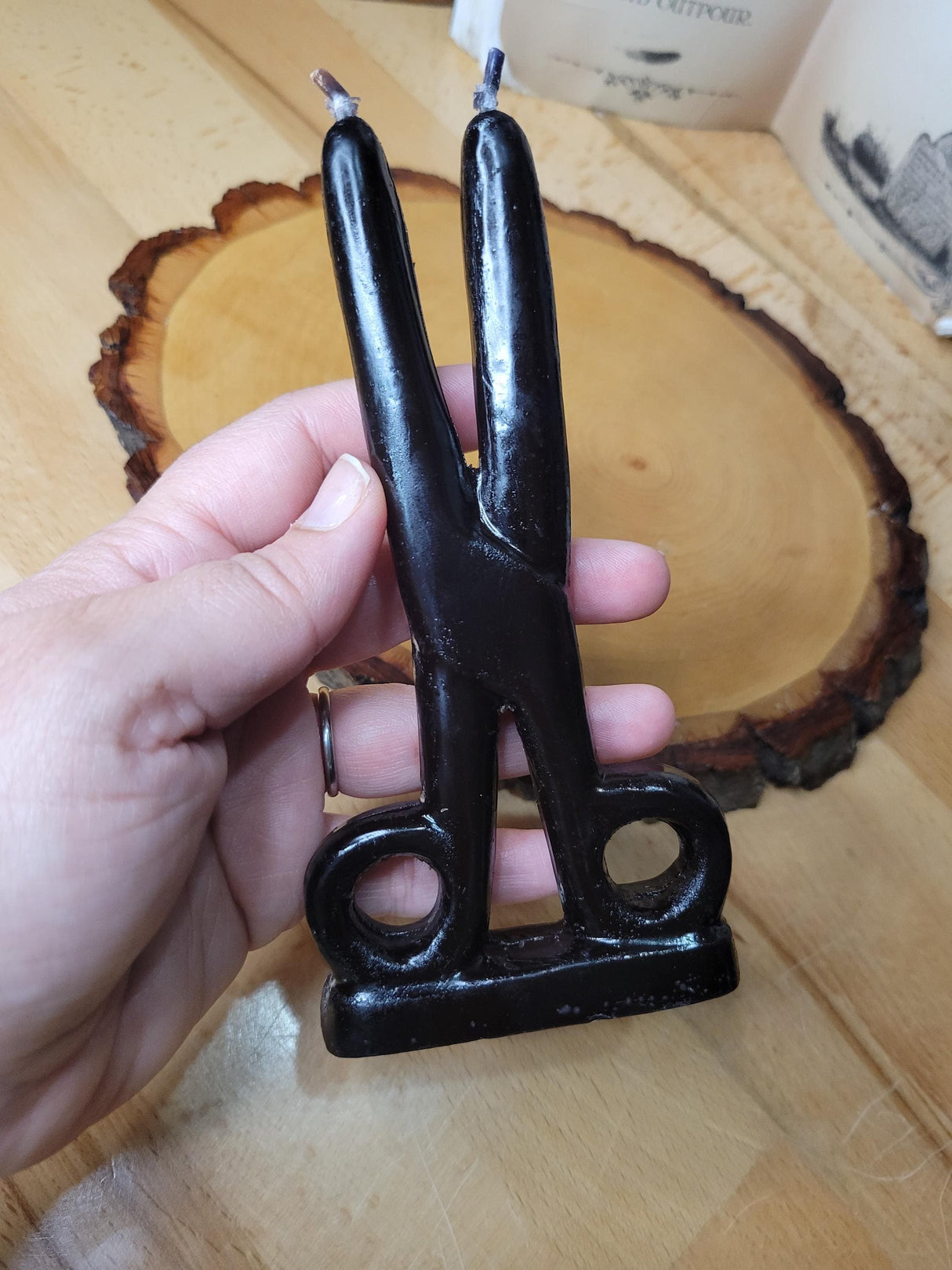 Black Scissors shape candle- Cord cutting Candle