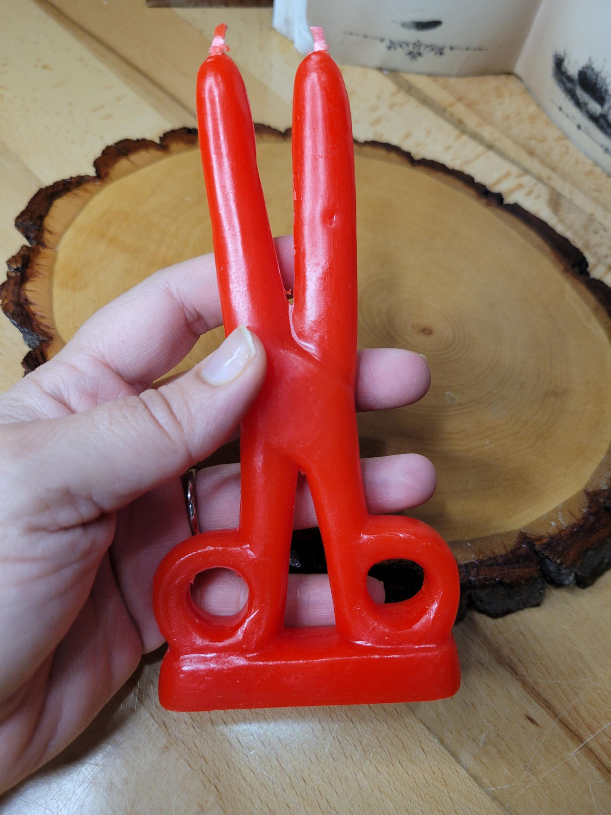Red Scissors shape candle- Cord cutting Candle