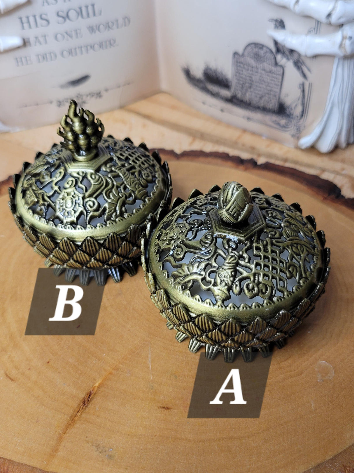 Lotus Brass Candle Burner: Scented Soy Wax Candle, Reusable Holder