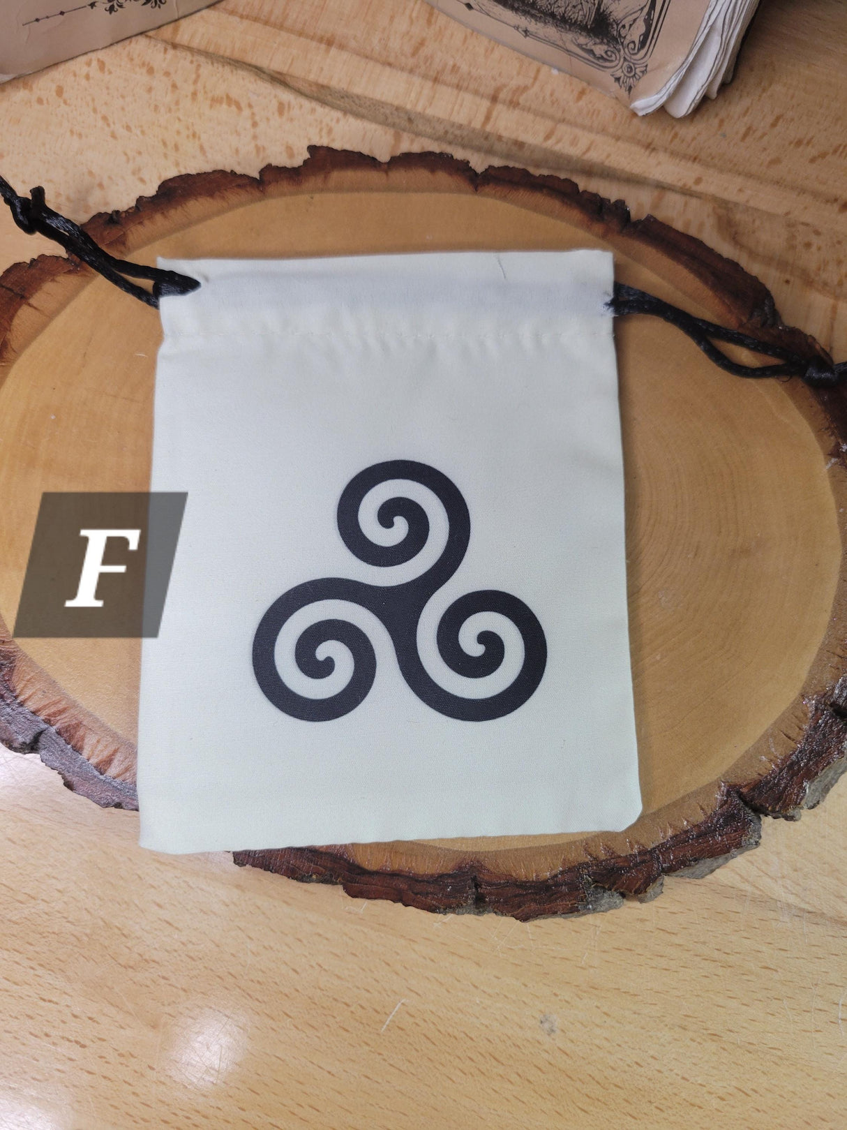 Cotton Pouch, Tree of Life, Pentacle, Celtic Symbols, Pouch for Crystals, Altar Decor