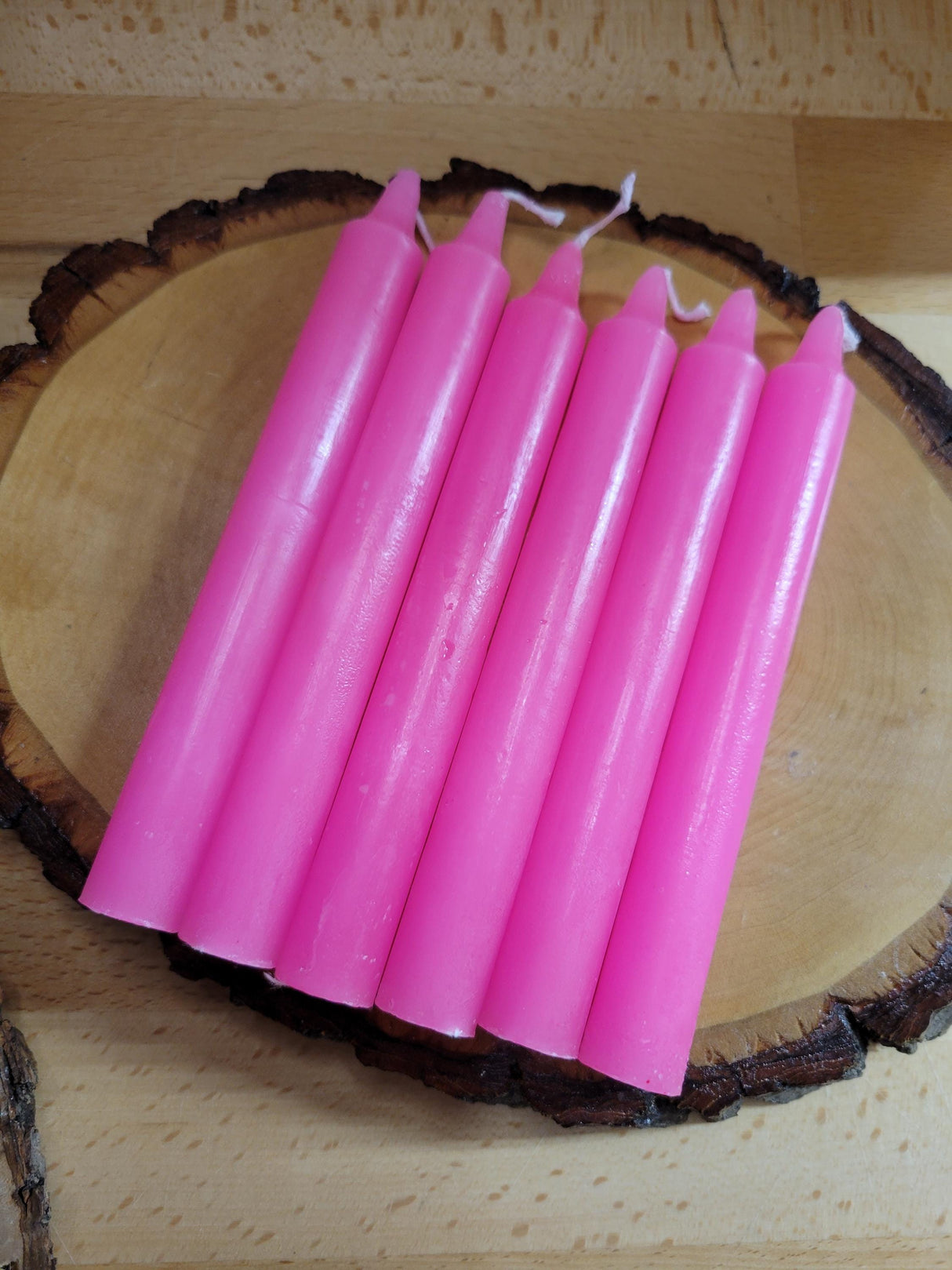 Pink Taper Candles: 6-Inch Vibrant Home Decor Handmade Candle Set