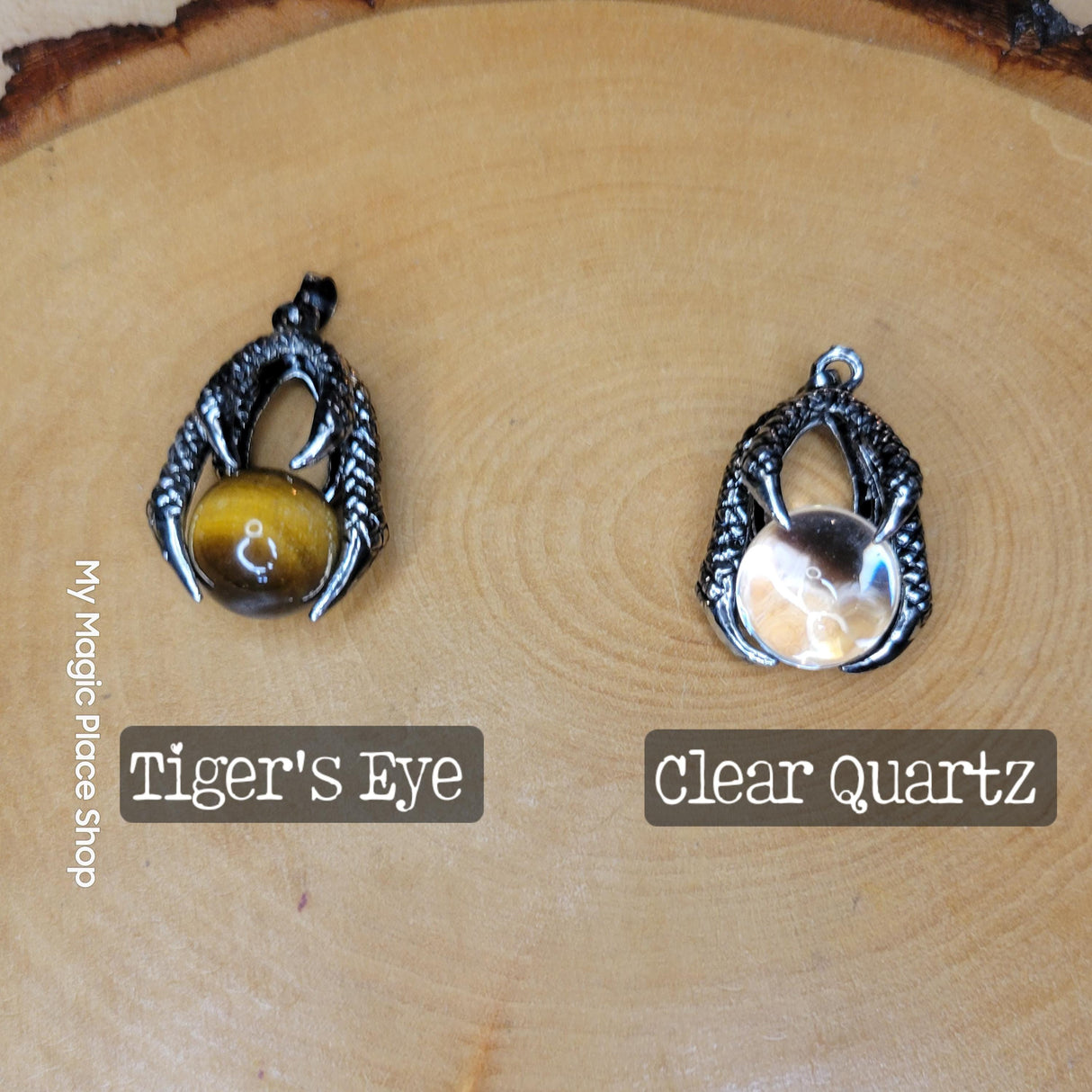 Claw with Raw Ball Mixed Stone Pendants Silver Platted Brass Findings