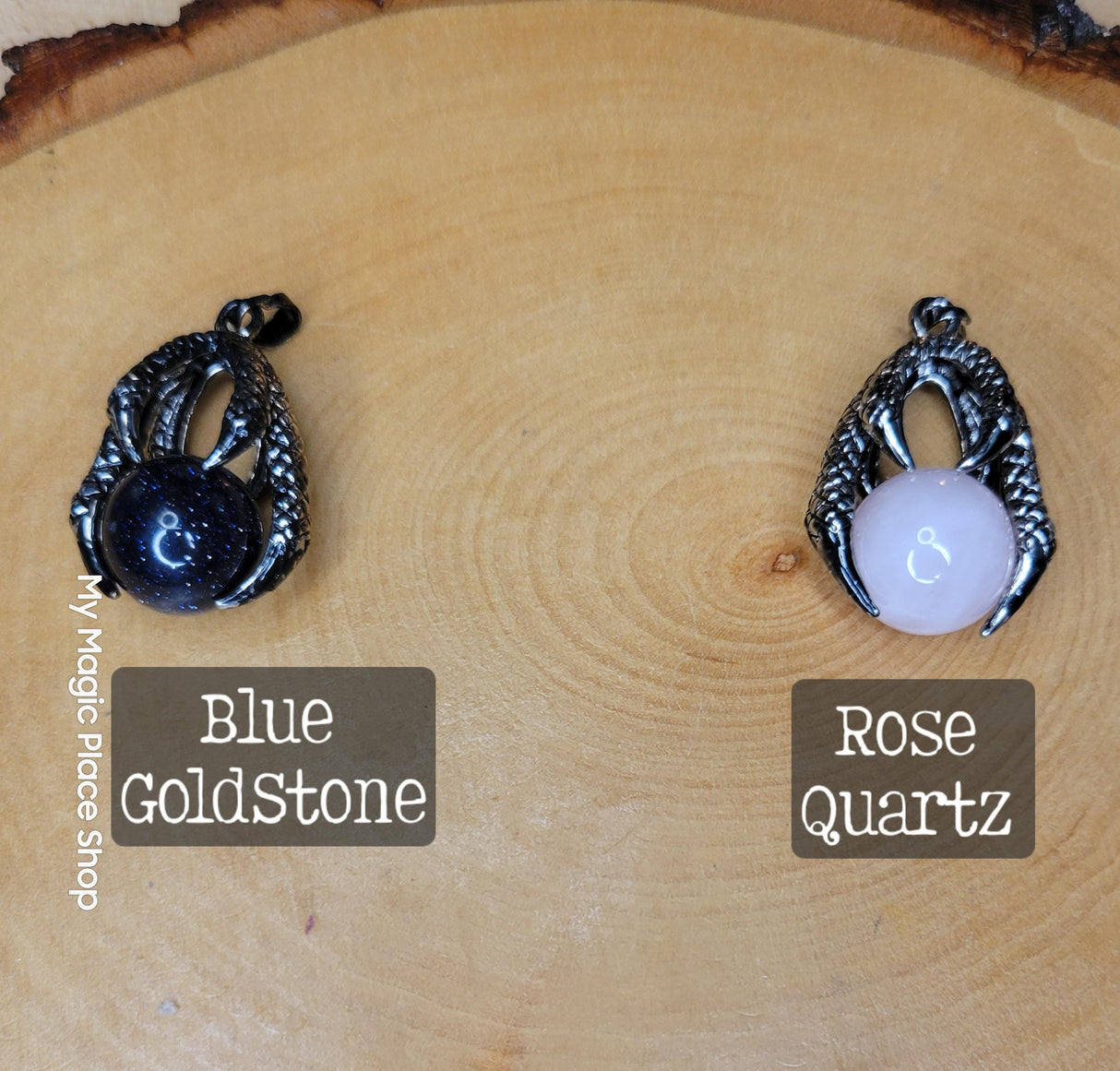 Claw with Raw Ball Mixed Stone Pendants Silver Platted Brass Findings