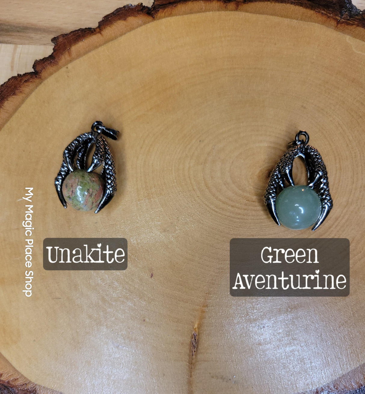 Claw Pendant: Silver Plated Brass with Mixed Stone Ball