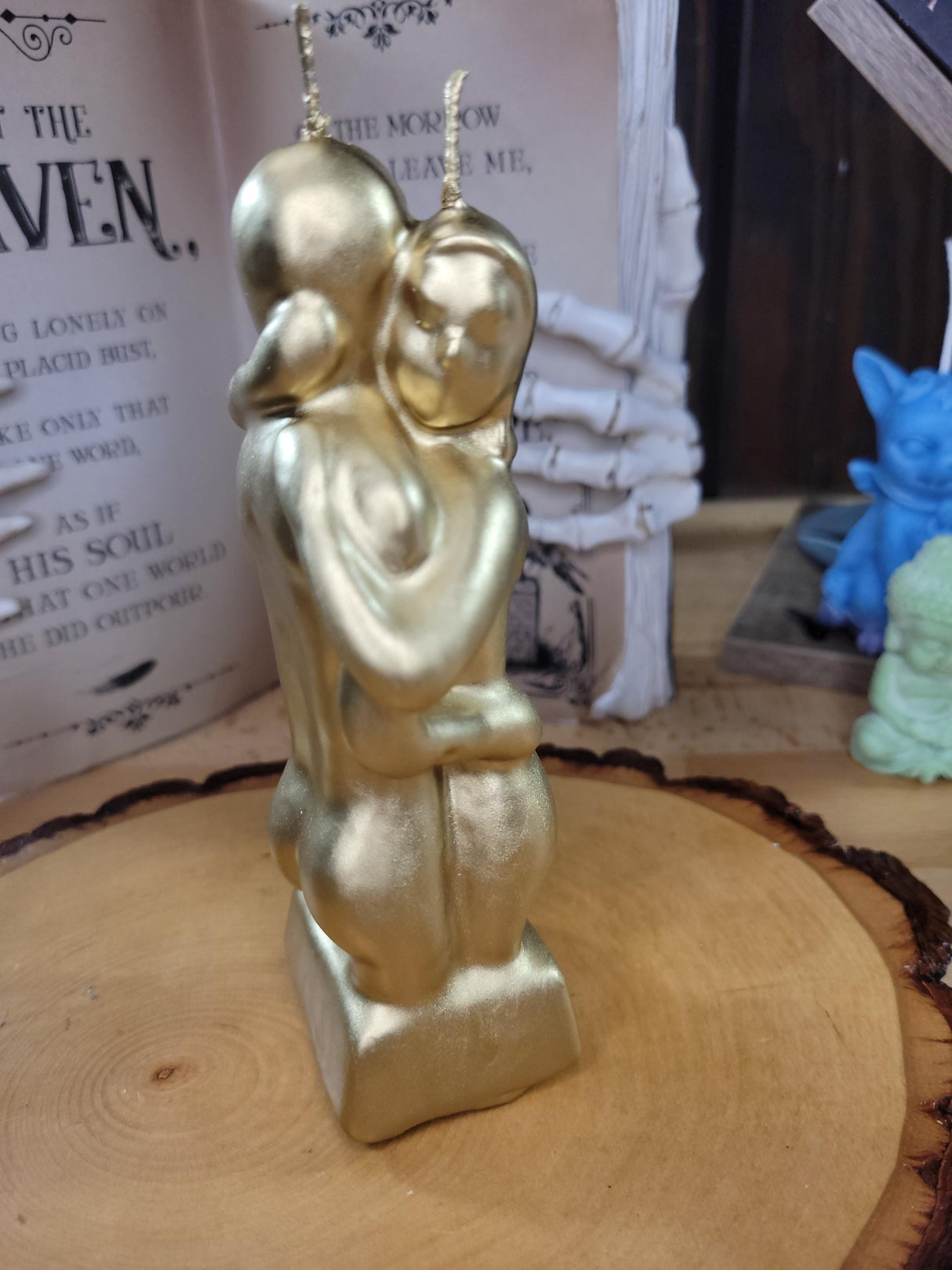 Erotic Couple Sculpture Candle: Intimate Art Figurine - Gold or Silver