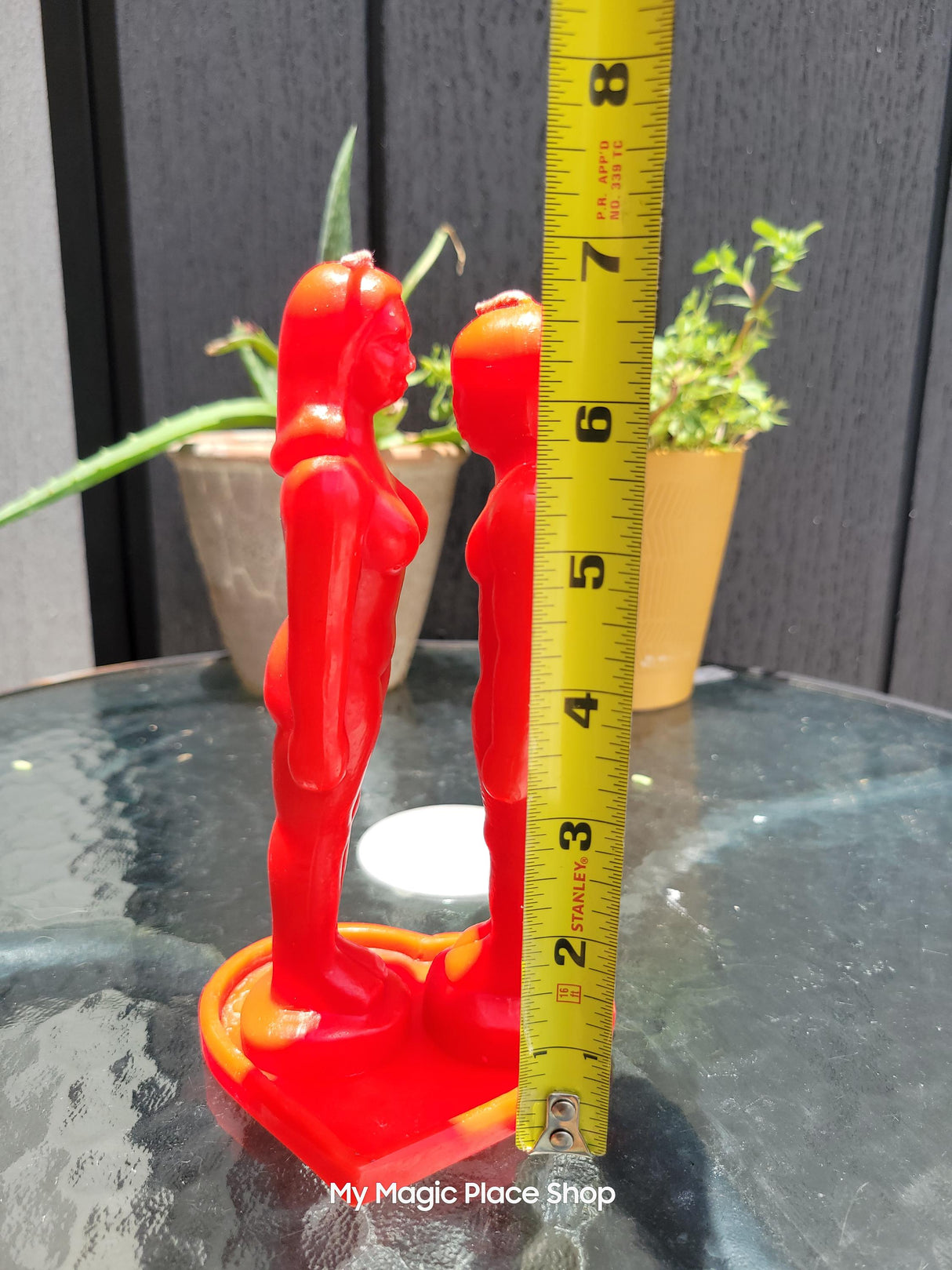 Red 3-Piece Couple & Heart Candle Set – Intentional Figurine Candles for Ritual or Decor