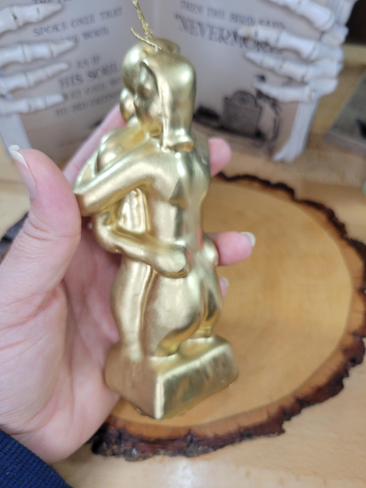 Erotic Couple Sculpture Candle: Intimate Art Figurine - Gold or Silver