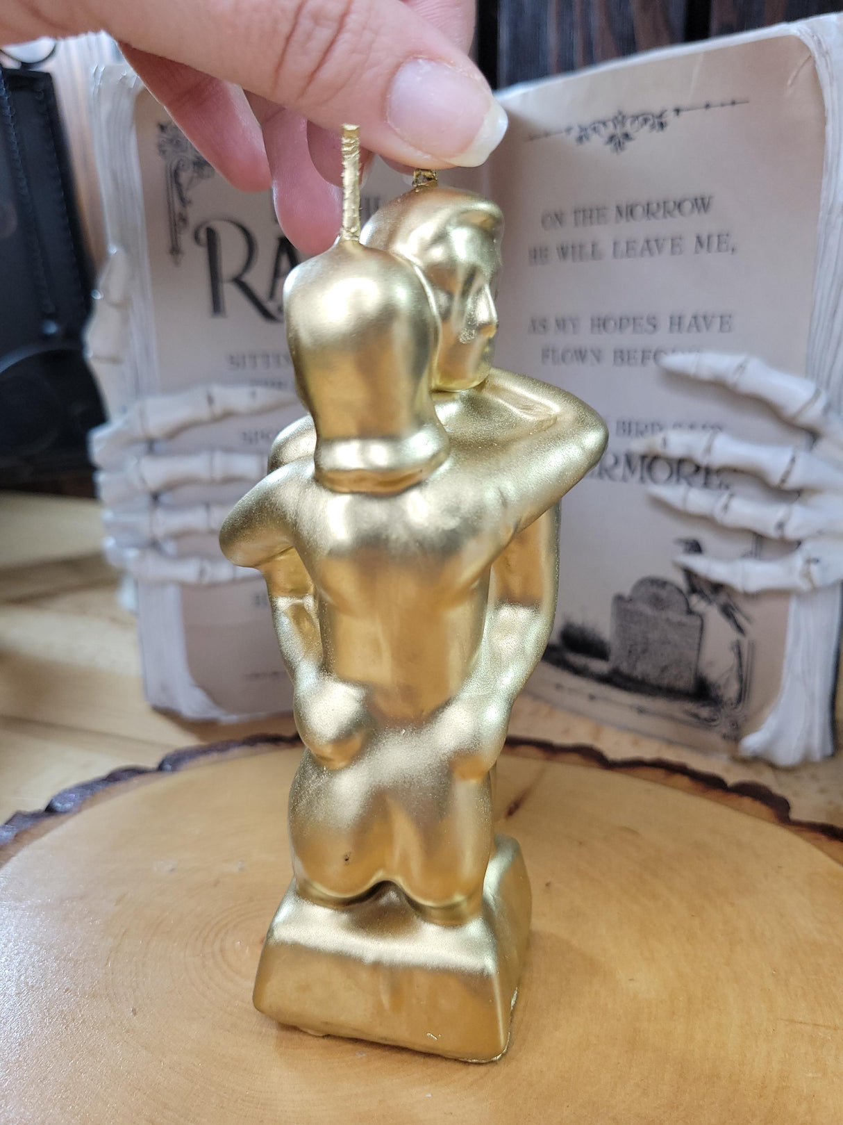 Erotic Couple Sculpture Candle: Intimate Art Figurine - Gold or Silver