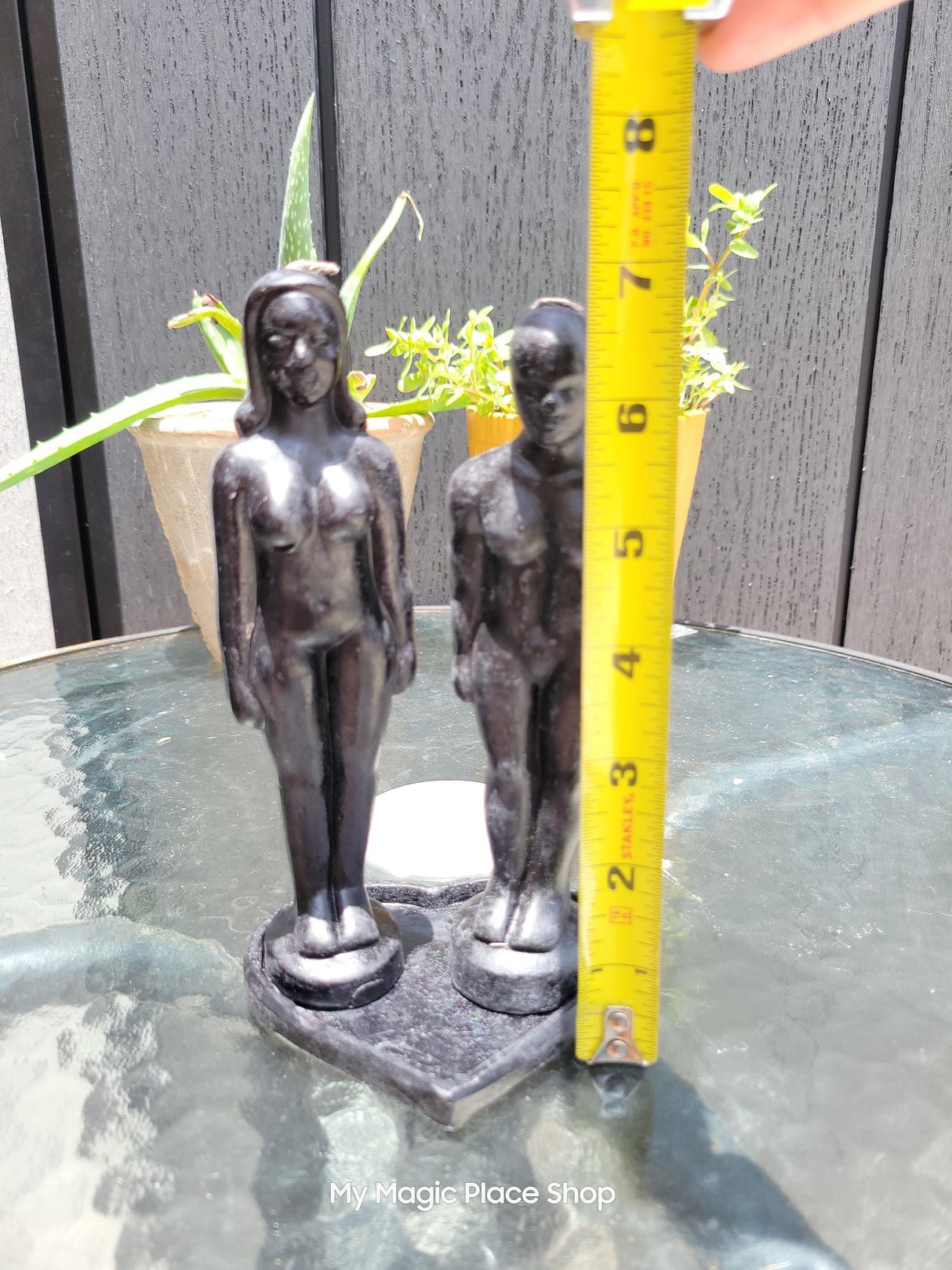 Black 3-Piece Couple & Heart Candle Set – Intentional Figurine Candles for Ritual or Decor