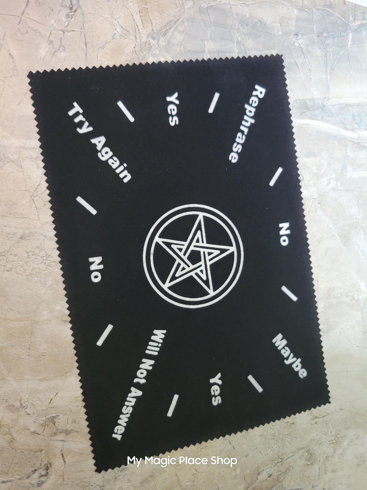 Pentagram Pendulum Mat: Black Velvet Celtic Divination Altar Cloth
