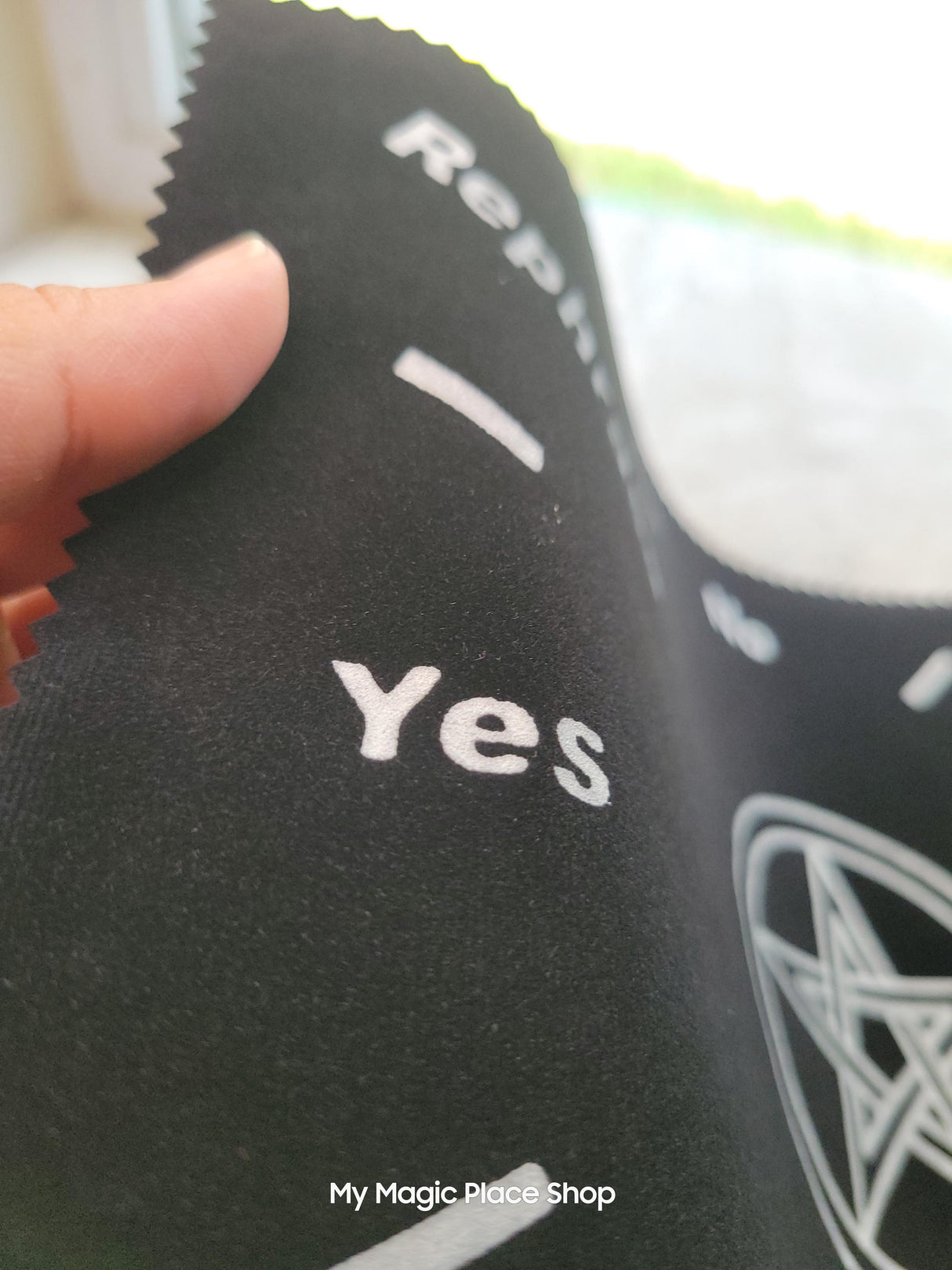 Pentagram Pendulum Mat with Celtic Border | Black Velvet Divination Tool for Wicca, Pagan, and Witchy Altar Supplies | 8x12 Inches