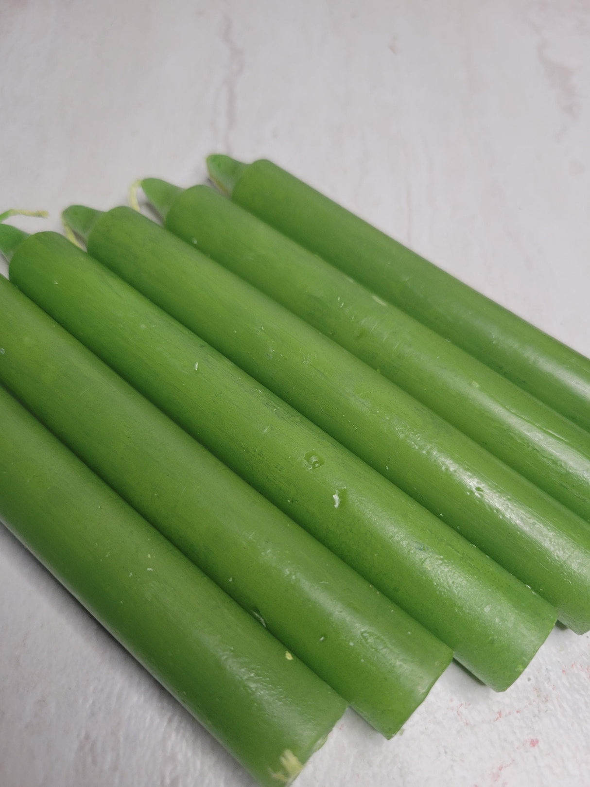 Green Taper Candles: 6-Inch Vibrant Candle Set Handmade