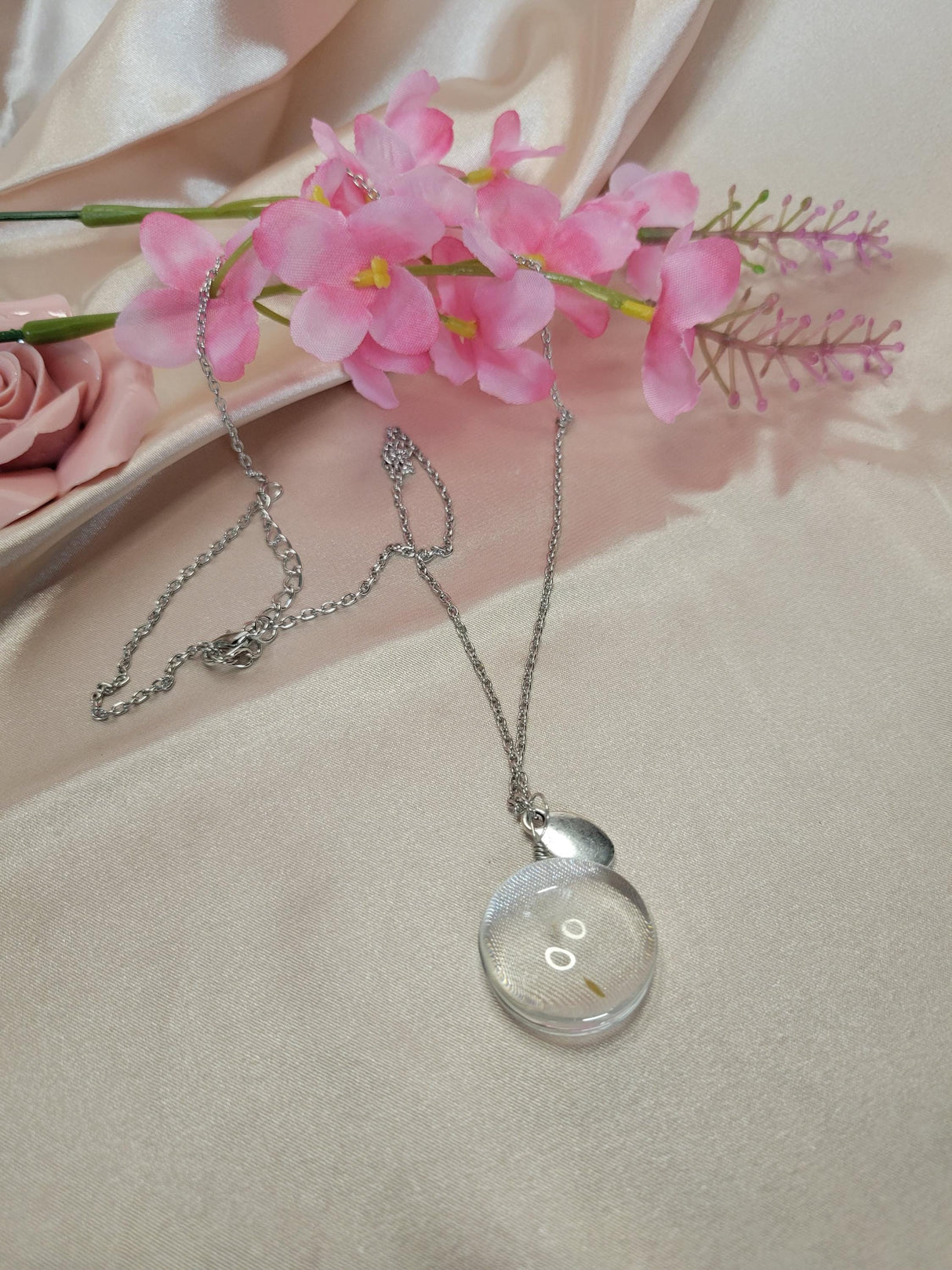 Wishing Necklace with Dandelion, Lucky Charm Jewelry for Positivity, Gift for Friends