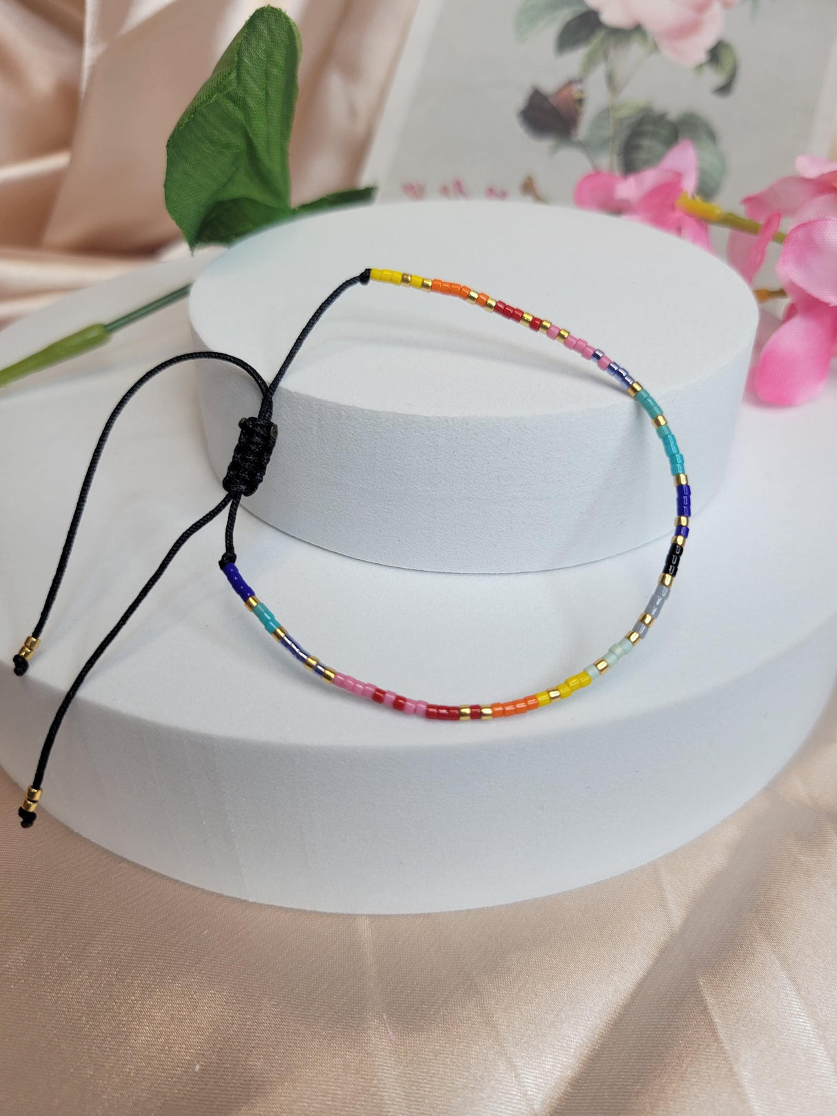 Colorful Seed Bead Adjustable Bracelet – Rainbow Boho Jewelry for All Ages, Summer Accessory
