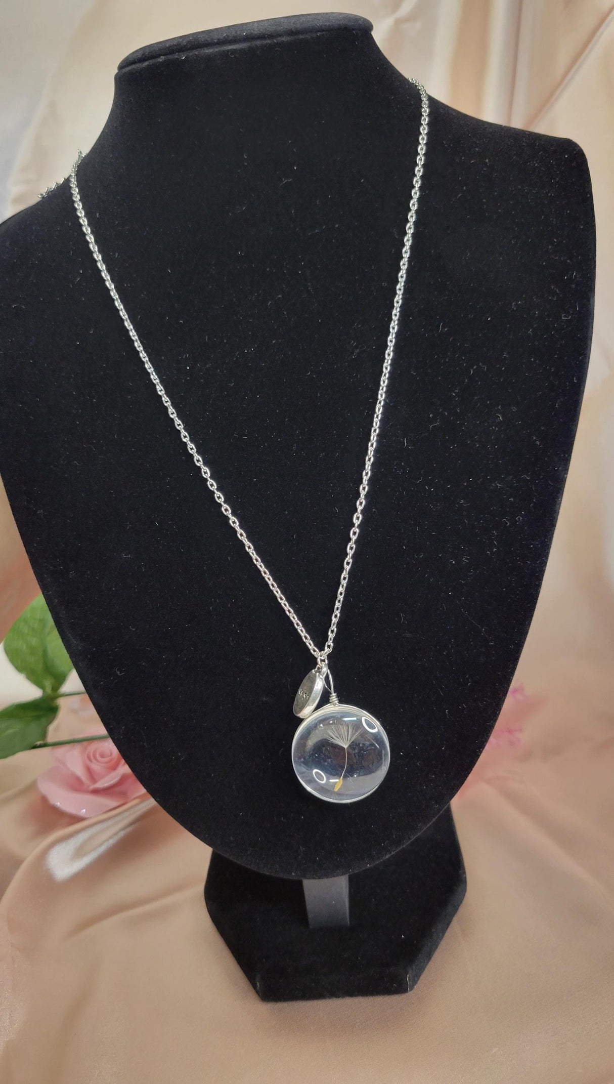 Wishing Necklace with Dandelion, Lucky Charm Jewelry for Positivity, Gift for Friends