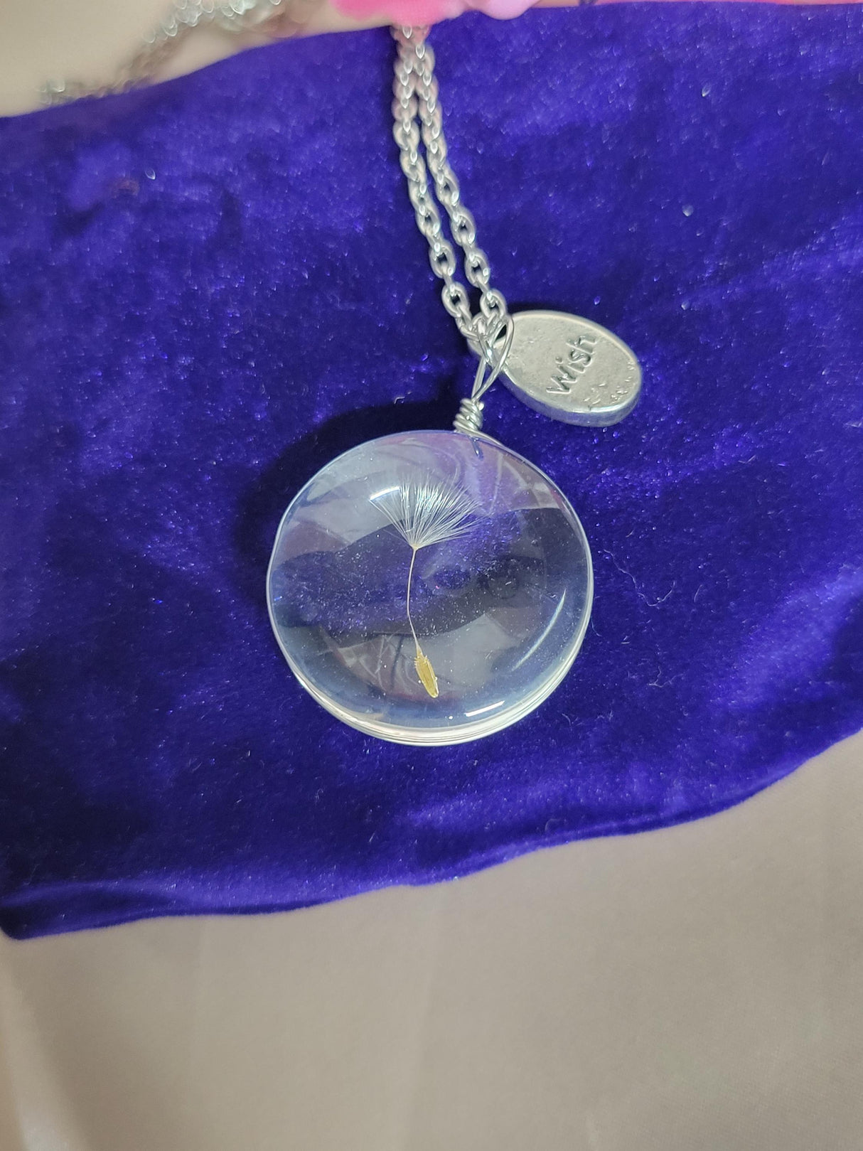 Wishing Necklace with Dandelion, Lucky Charm Jewelry for Positivity, Gift for Friends