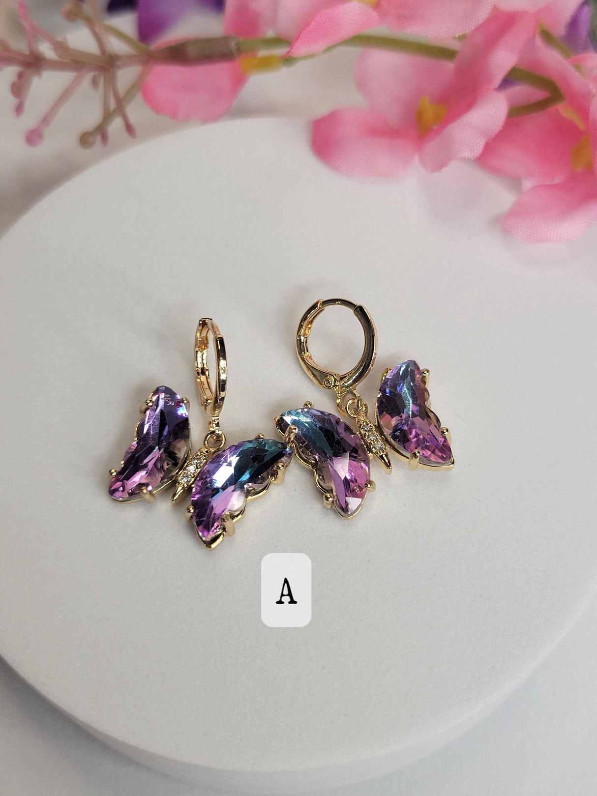 Butterfly Alloy Crystal Dangle Earrings - Unique Fashion Accessories for Women & Girls, Gift for Friends