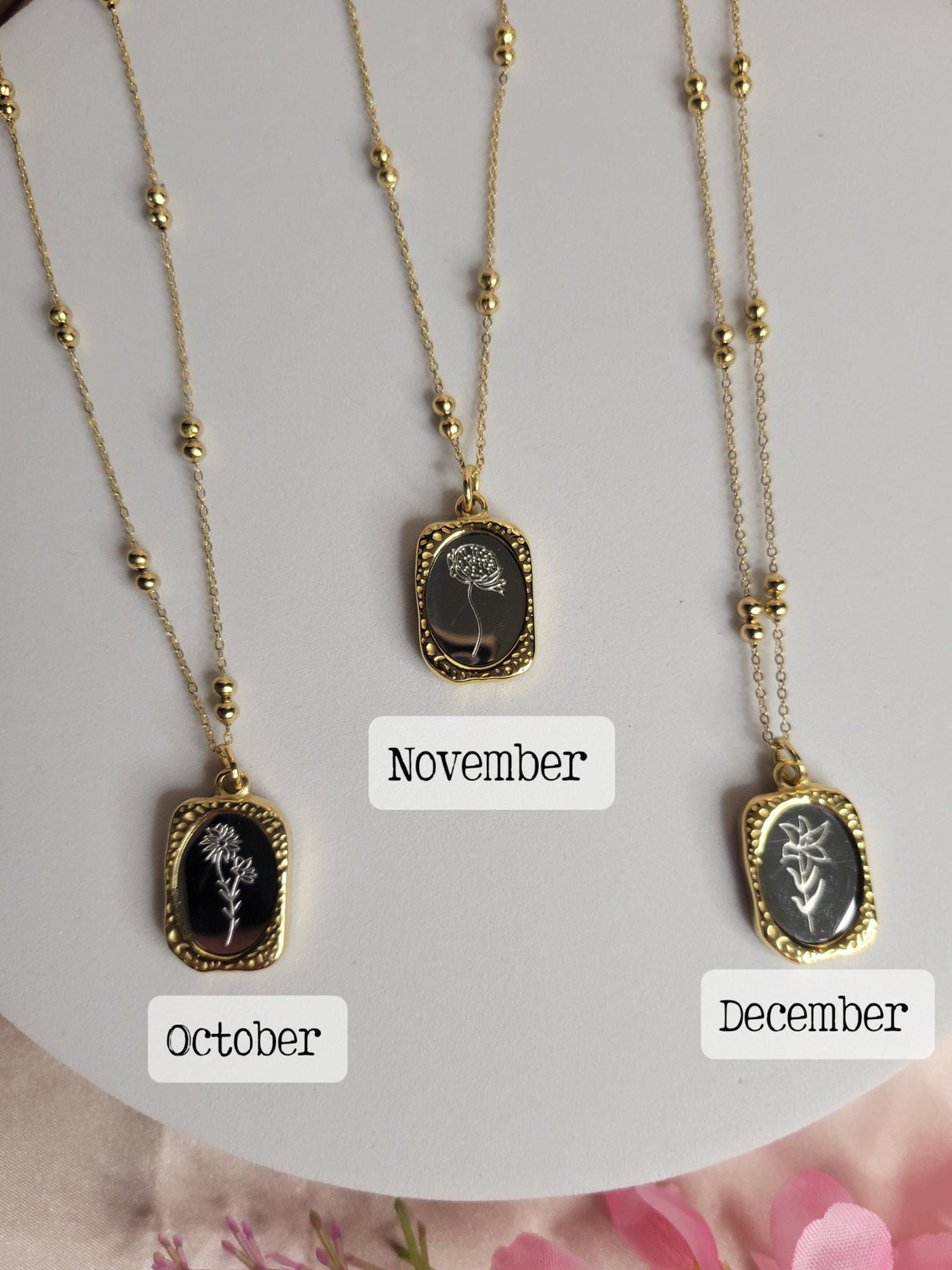 Birth Month Necklace Silver and Gold Tones Handcrafted Ideal for Anniversary, Gift for Women