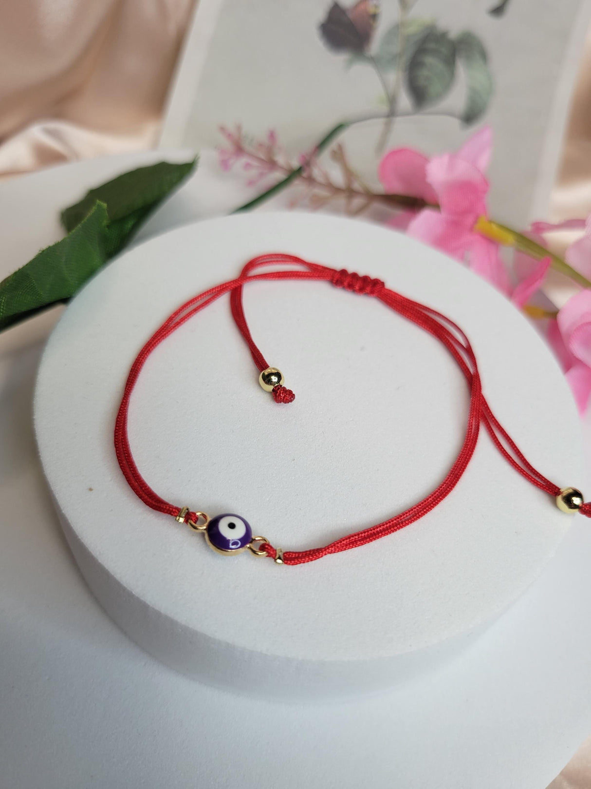 Evil Eye Bracelet, adjustable red string with protective charm, daily ward, spiritual jewelry
