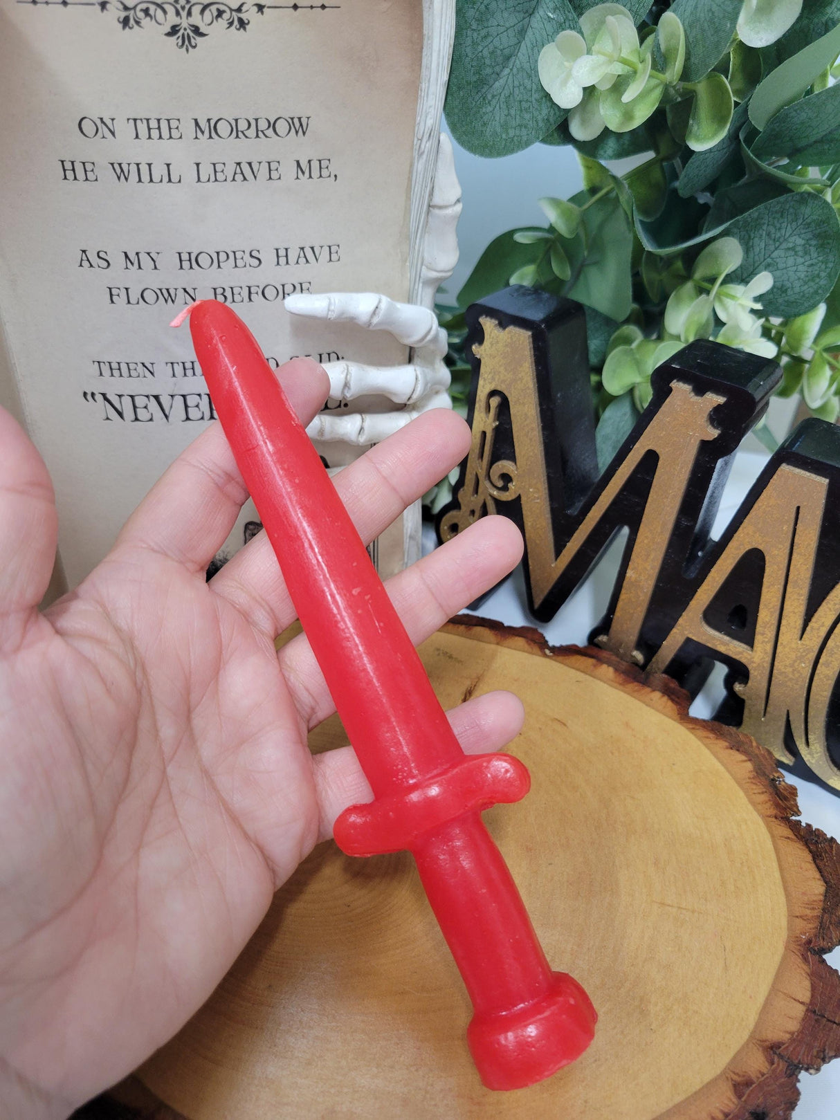 Sword Candle Red – Handcrafted Paraffin Wax Decor for Medieval Themed Events or Gifts
